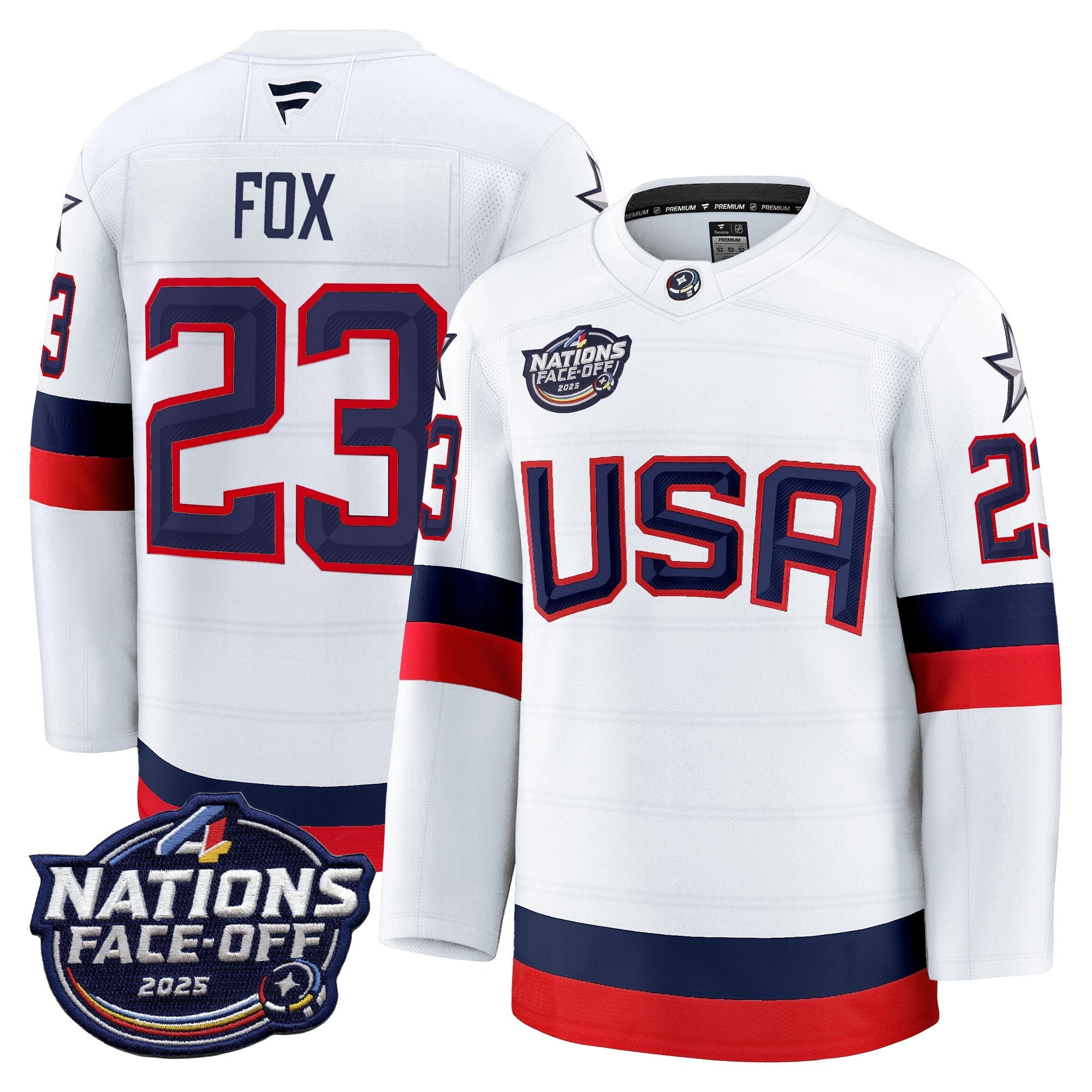 Men USA 4 Nations Face-Off 2025 Premium Player Jersey - All Stitched