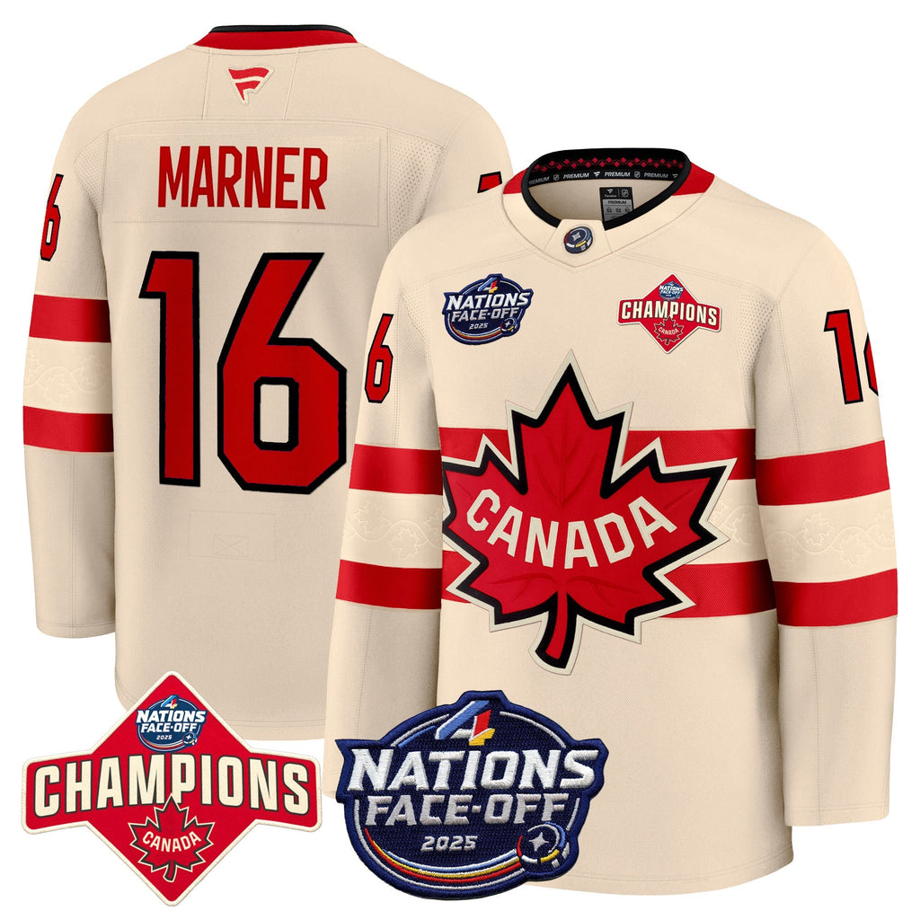 Men Canada 4 Nations Face-Off 2025 Champions Premium Jersey - All Stitched