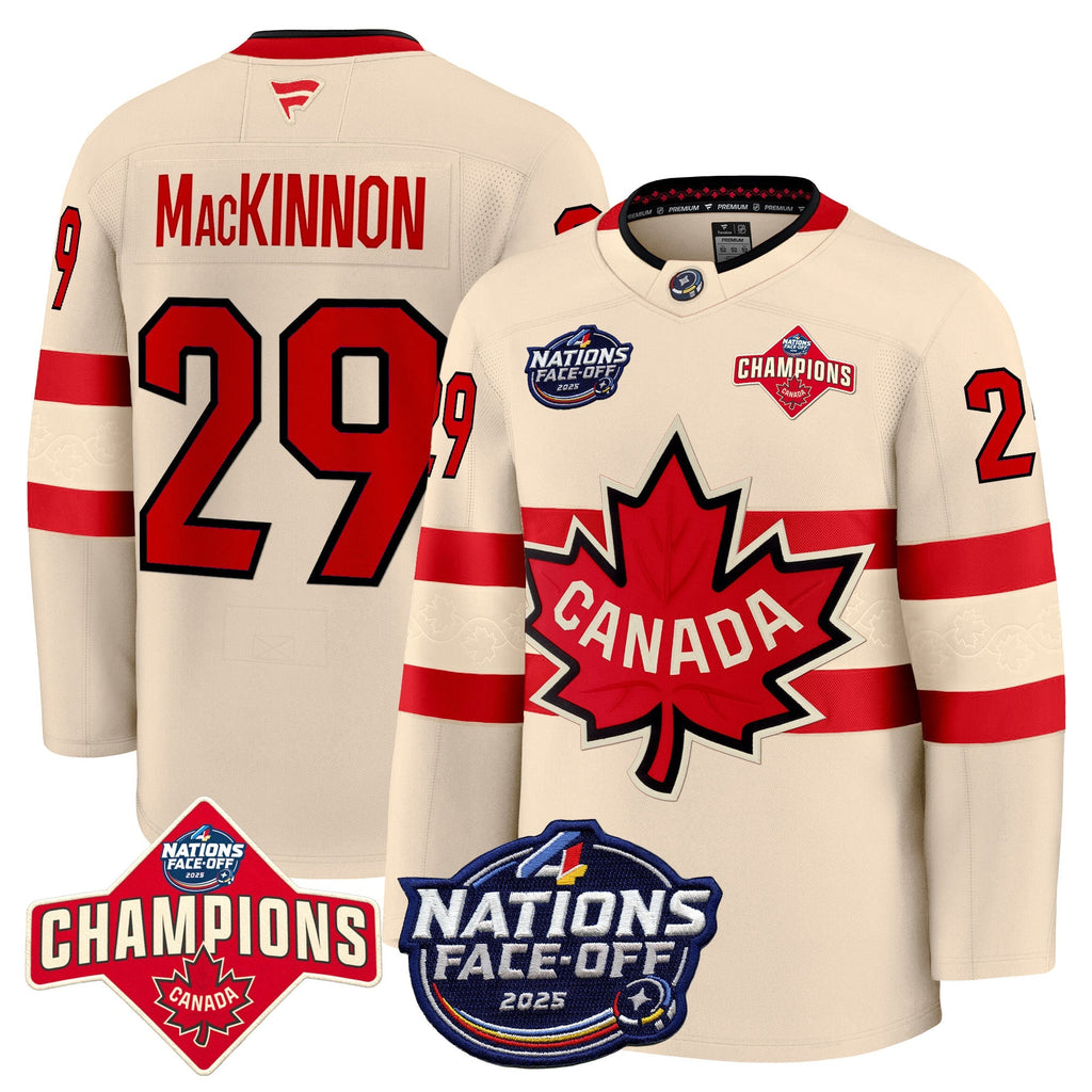 Men Canada 4 Nations Face-Off 2025 Champions Premium Jersey - All Stitched