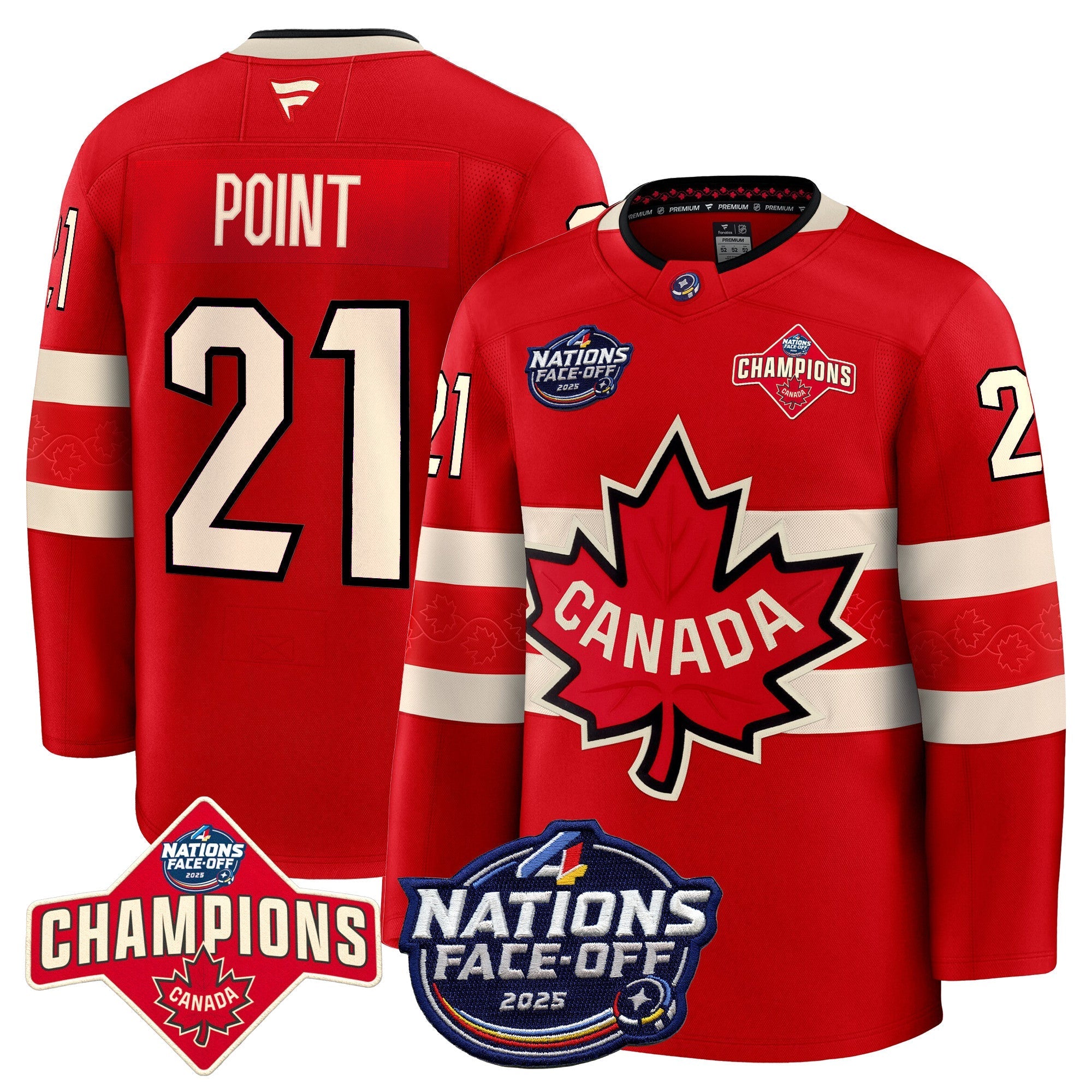 Men Canada 4 Nations Face-Off 2025 Champions Premium Jersey - All Stitched