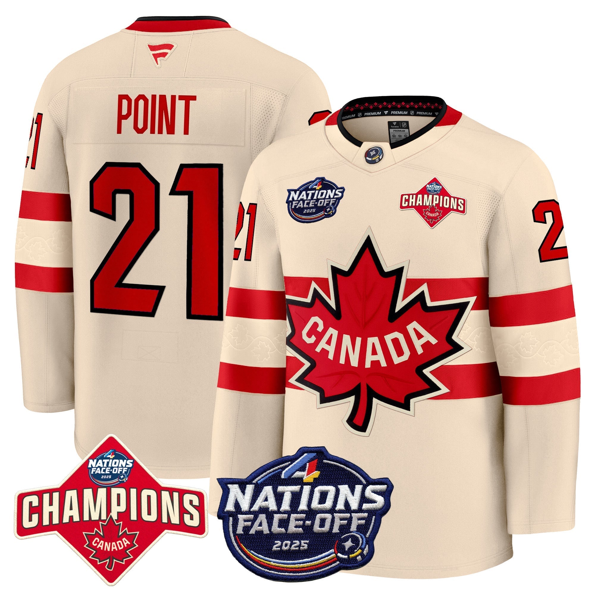 Men Canada 4 Nations Face-Off 2025 Champions Premium Jersey - All Stitched