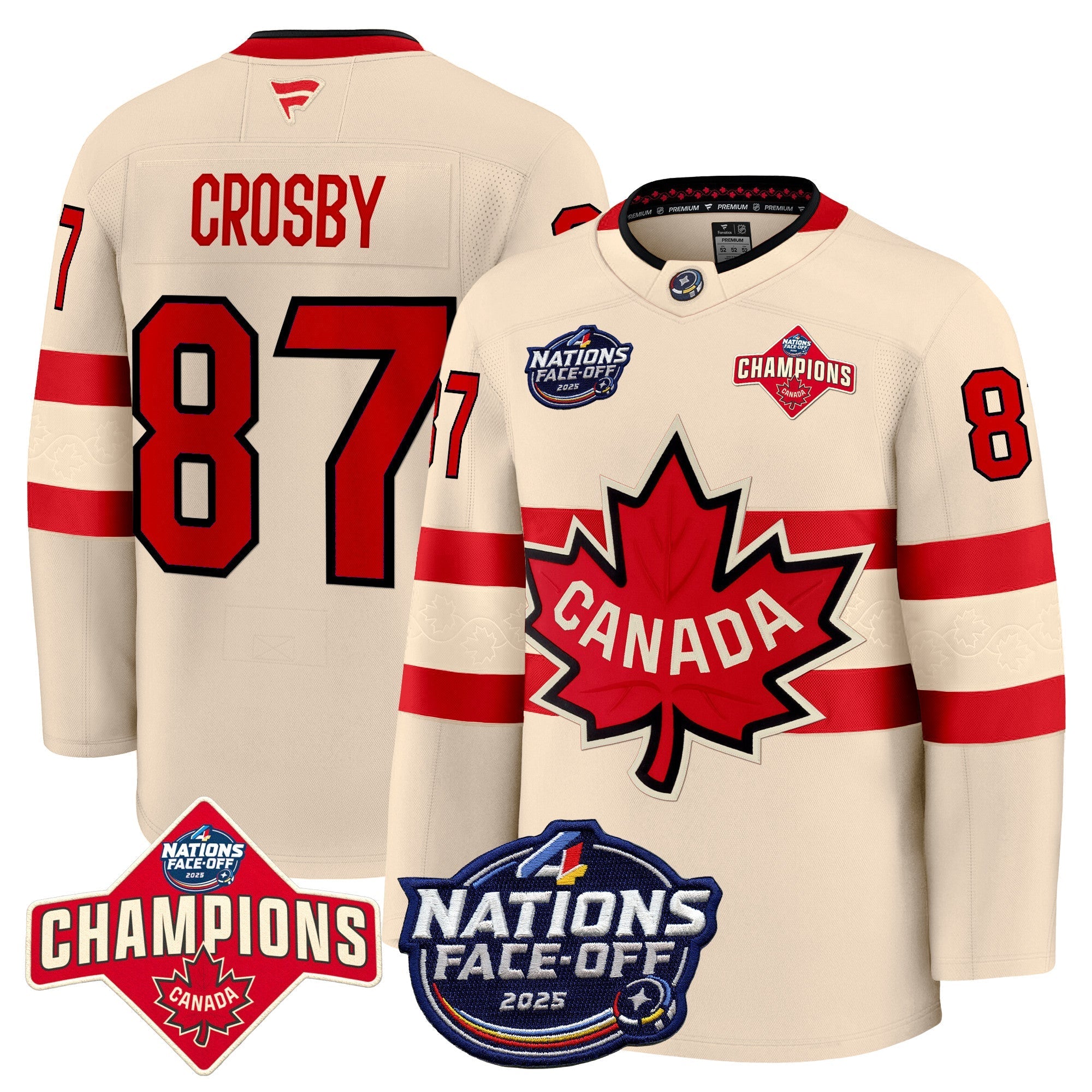 Men Canada 4 Nations Face-Off 2025 Champions Premium Jersey - All Stitched