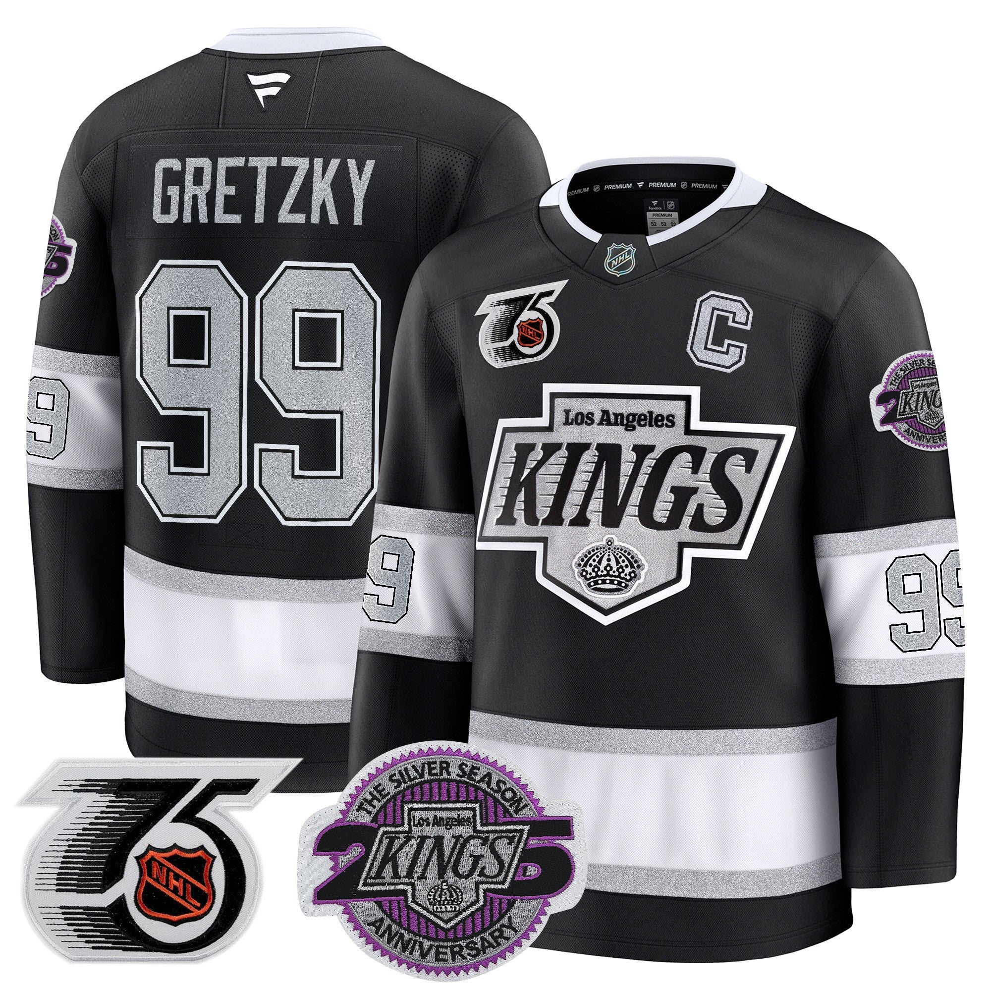 Los Angeles Kings 91-92 75th 25th Anniversary Patch Premium Jersey - All Stitched