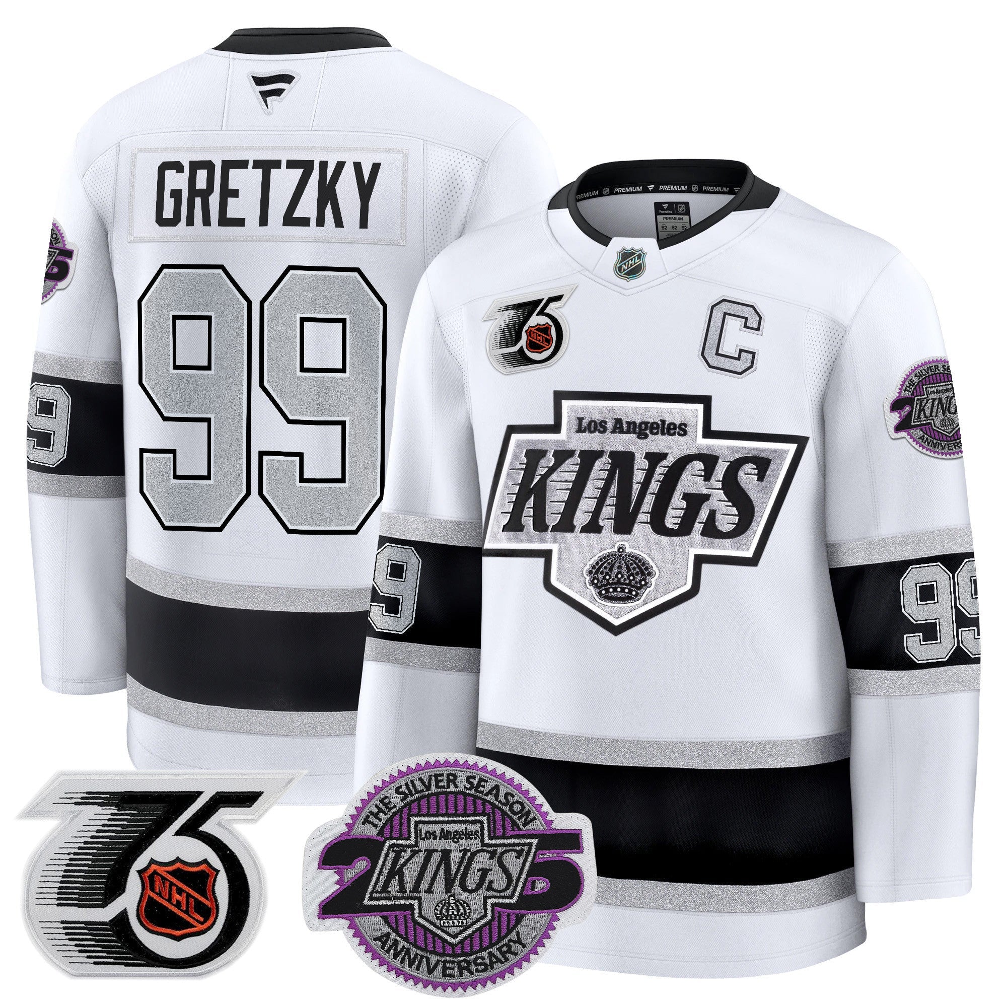Los Angeles Kings 91-92 75th 25th Anniversary Patch Premium Jersey - All Stitched
