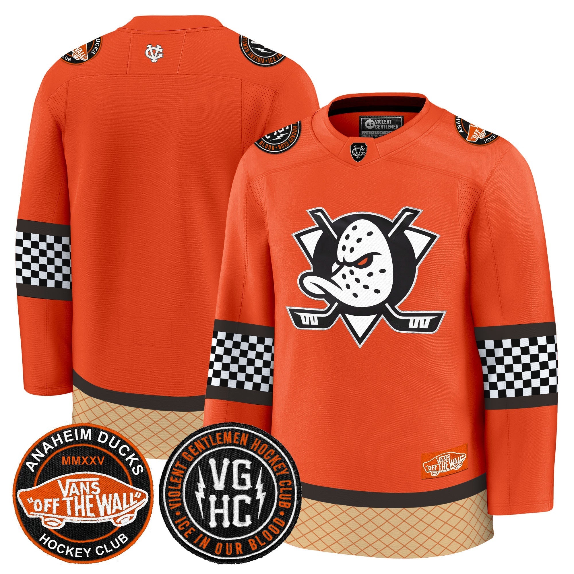 Men Anaheim Ducks Checkerboard 2025 Premium Jersey - All Stitched