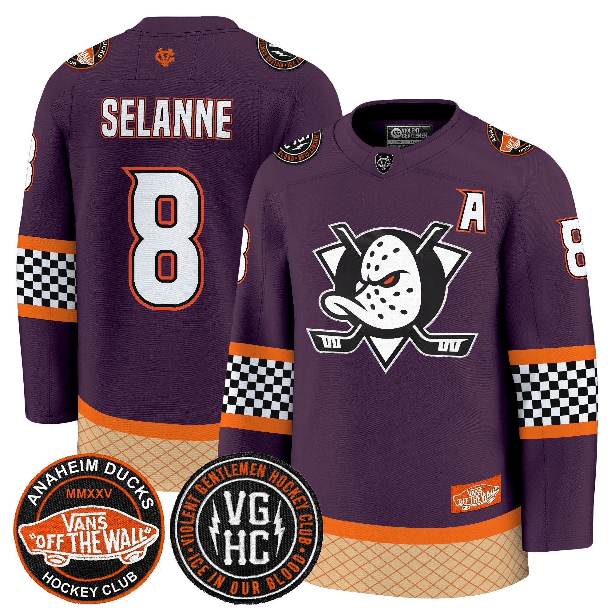 Men Anaheim Ducks Checkerboard 2025 Premium Jersey - All Stitched
