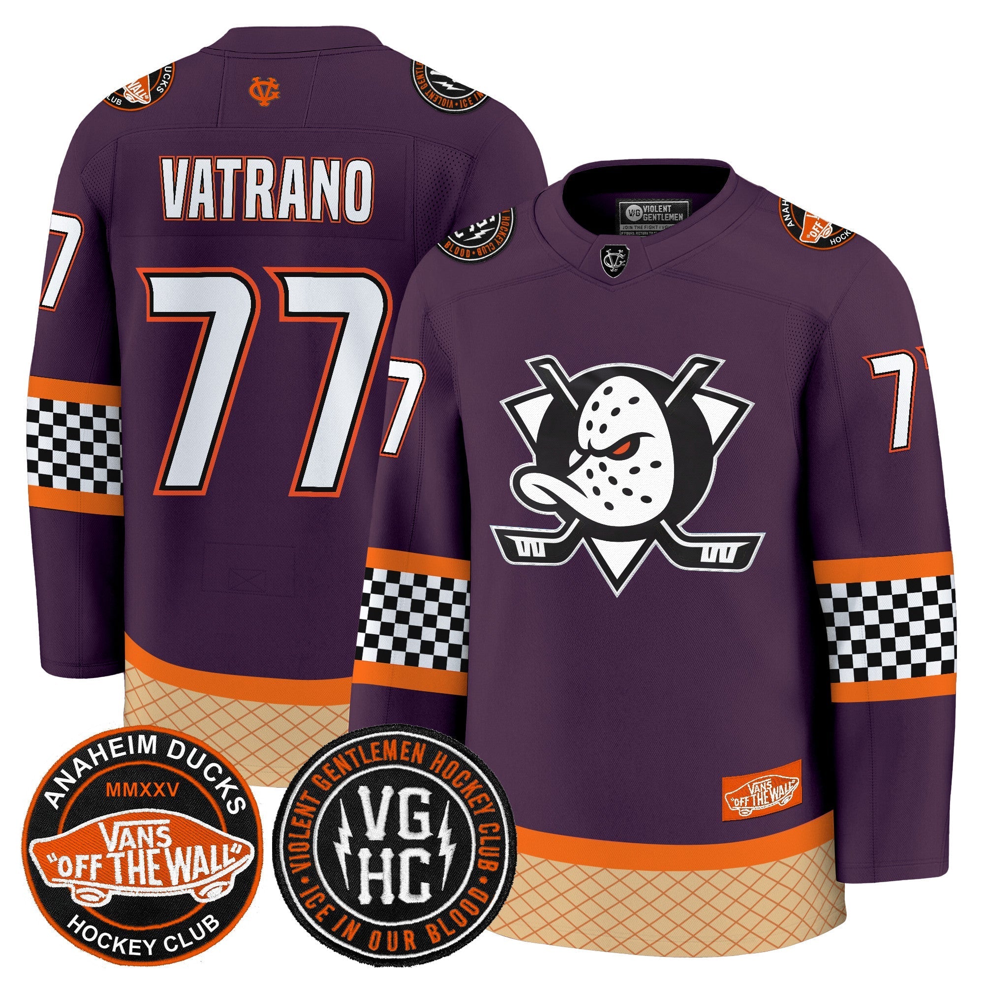 Men Anaheim Ducks Checkerboard 2025 Premium Jersey - All Stitched