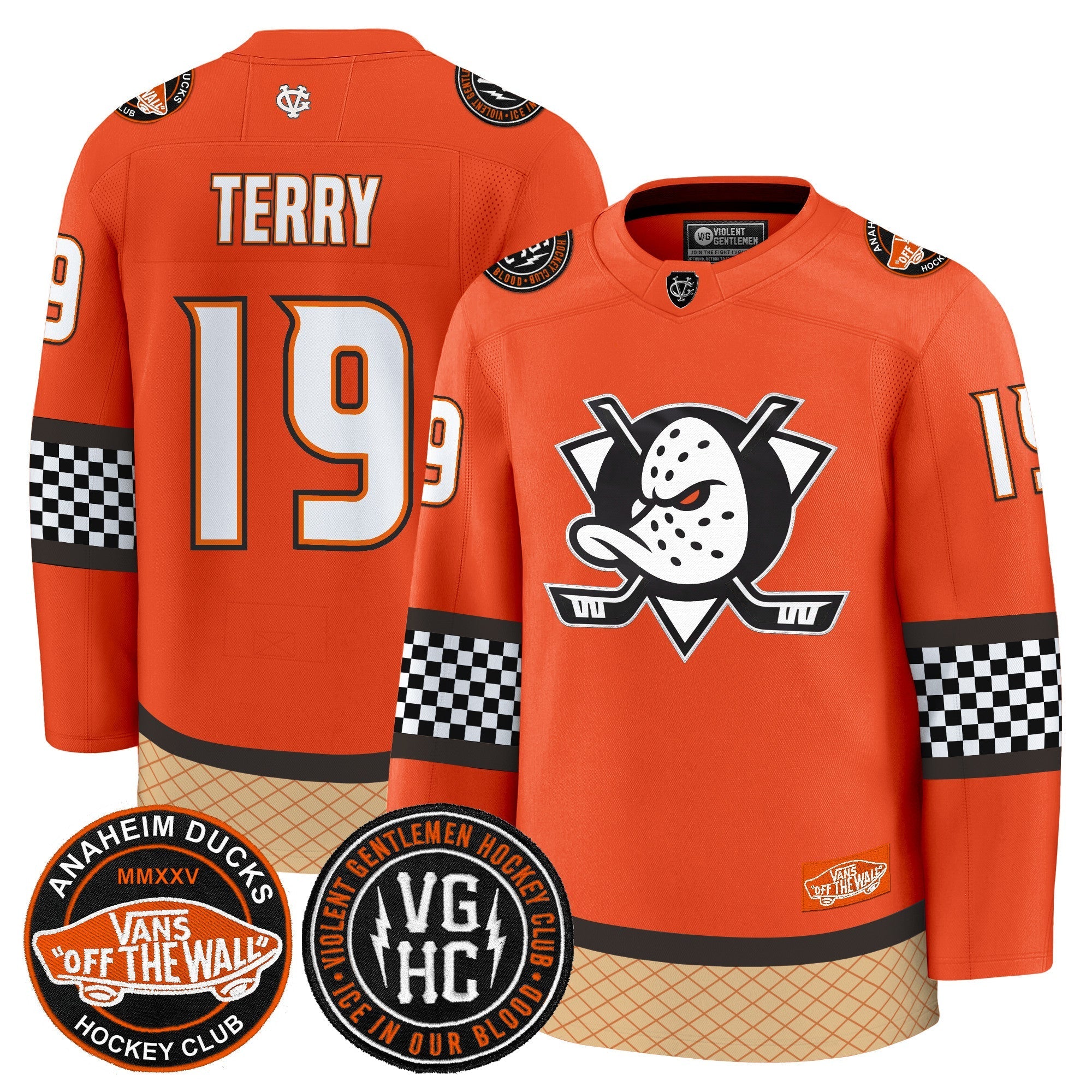 Men Anaheim Ducks Checkerboard 2025 Premium Jersey - All Stitched