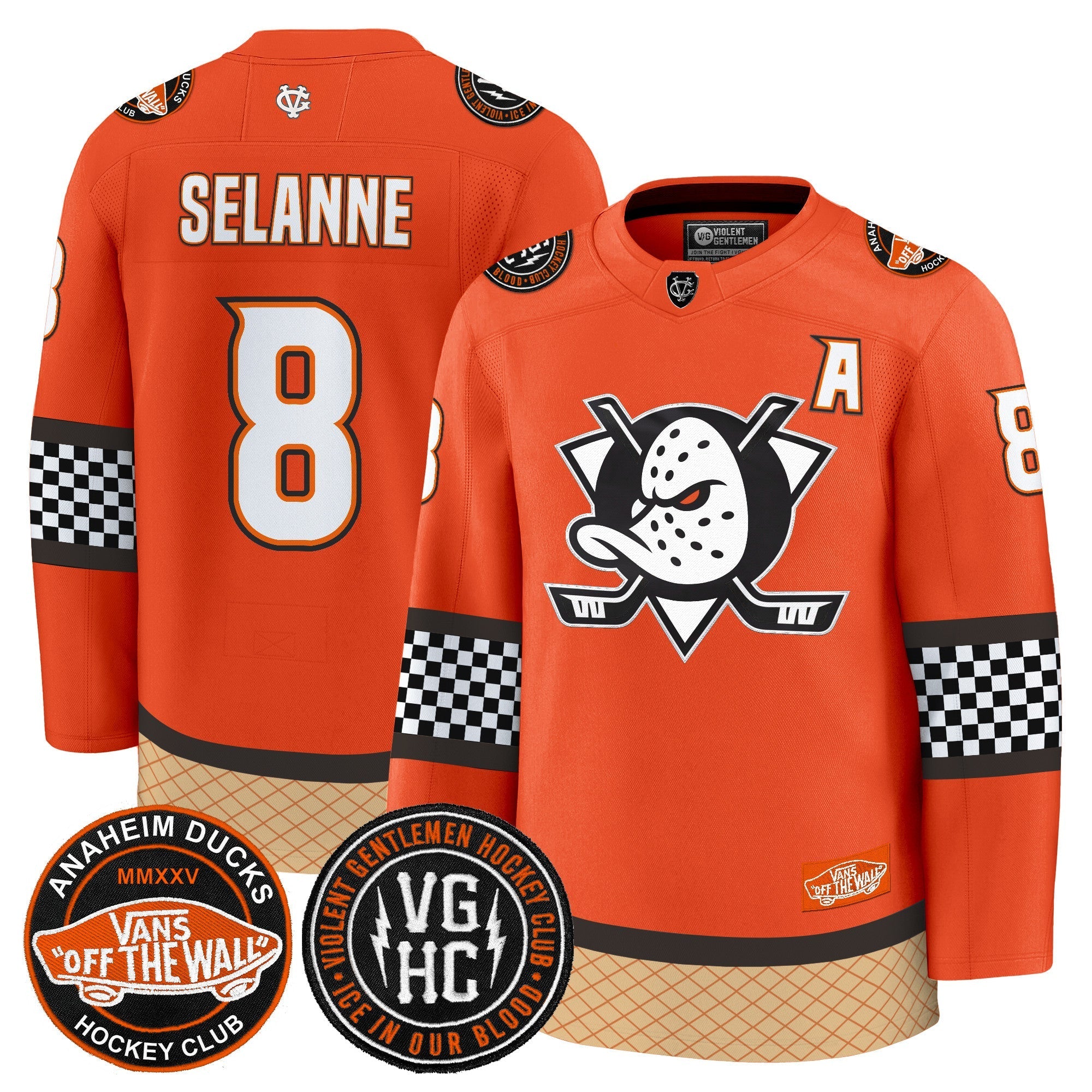 Men Anaheim Ducks Checkerboard 2025 Premium Jersey - All Stitched
