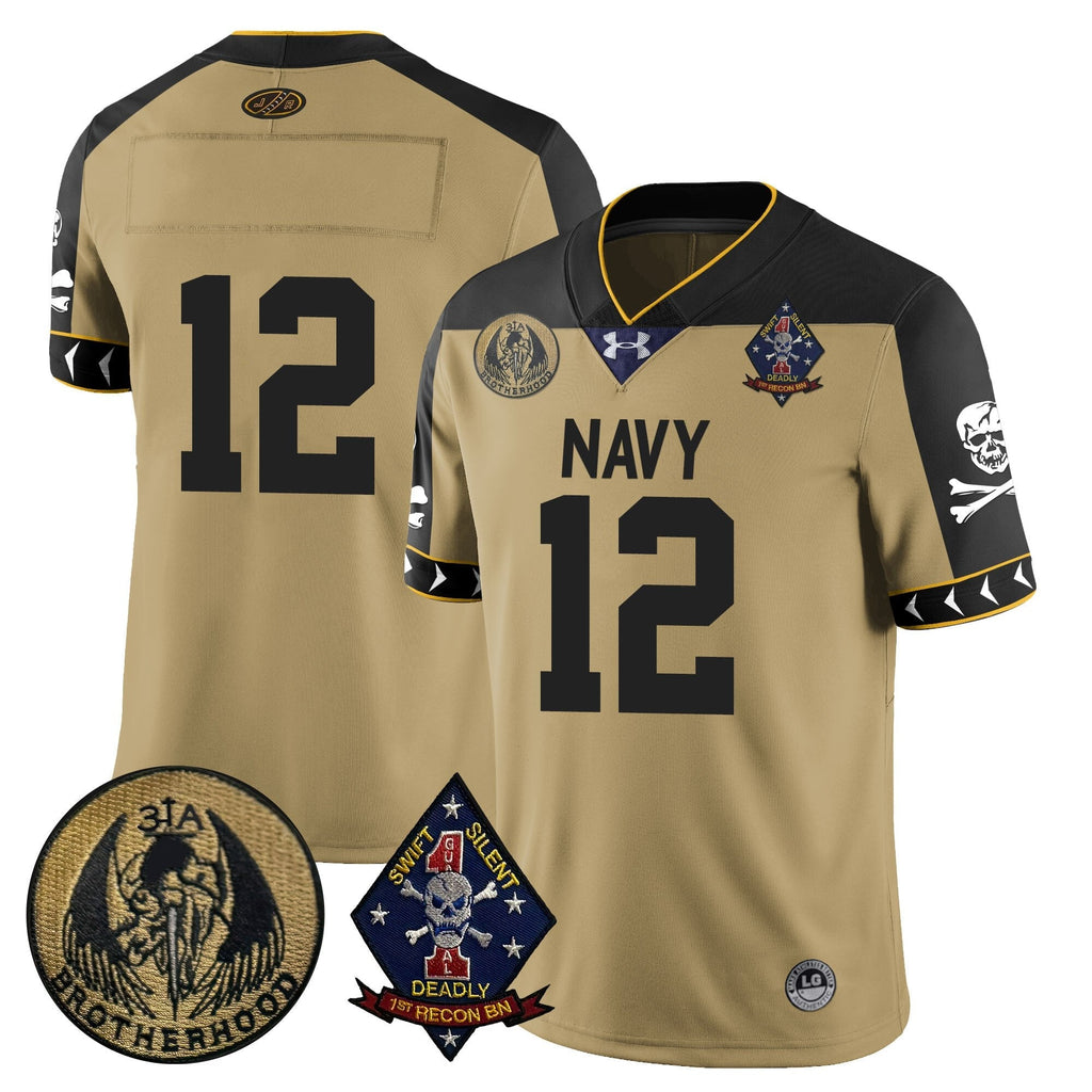 Men Navy Midshipmen Lacrosse Jolly Rogers Vapor Limited Jersey - All Stitched