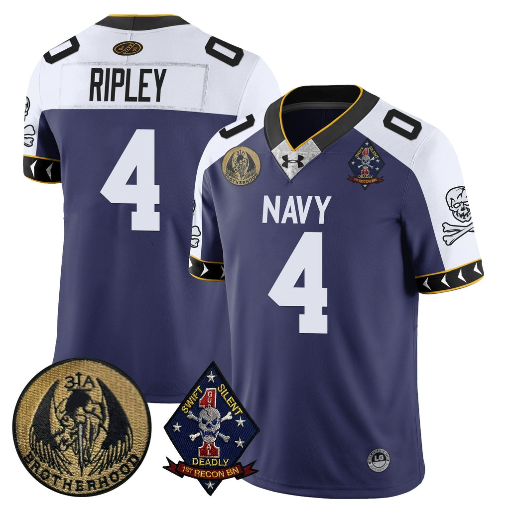 Men Navy Midshipmen Lacrosse Jolly Rogers Vapor Limited Jersey - All Stitched