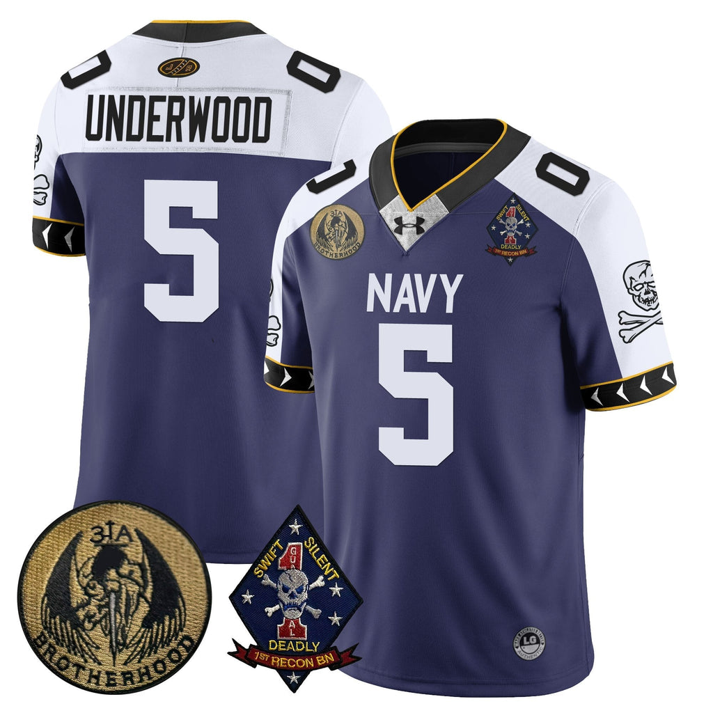 Men Navy Midshipmen Lacrosse Jolly Rogers Vapor Limited Jersey - All Stitched