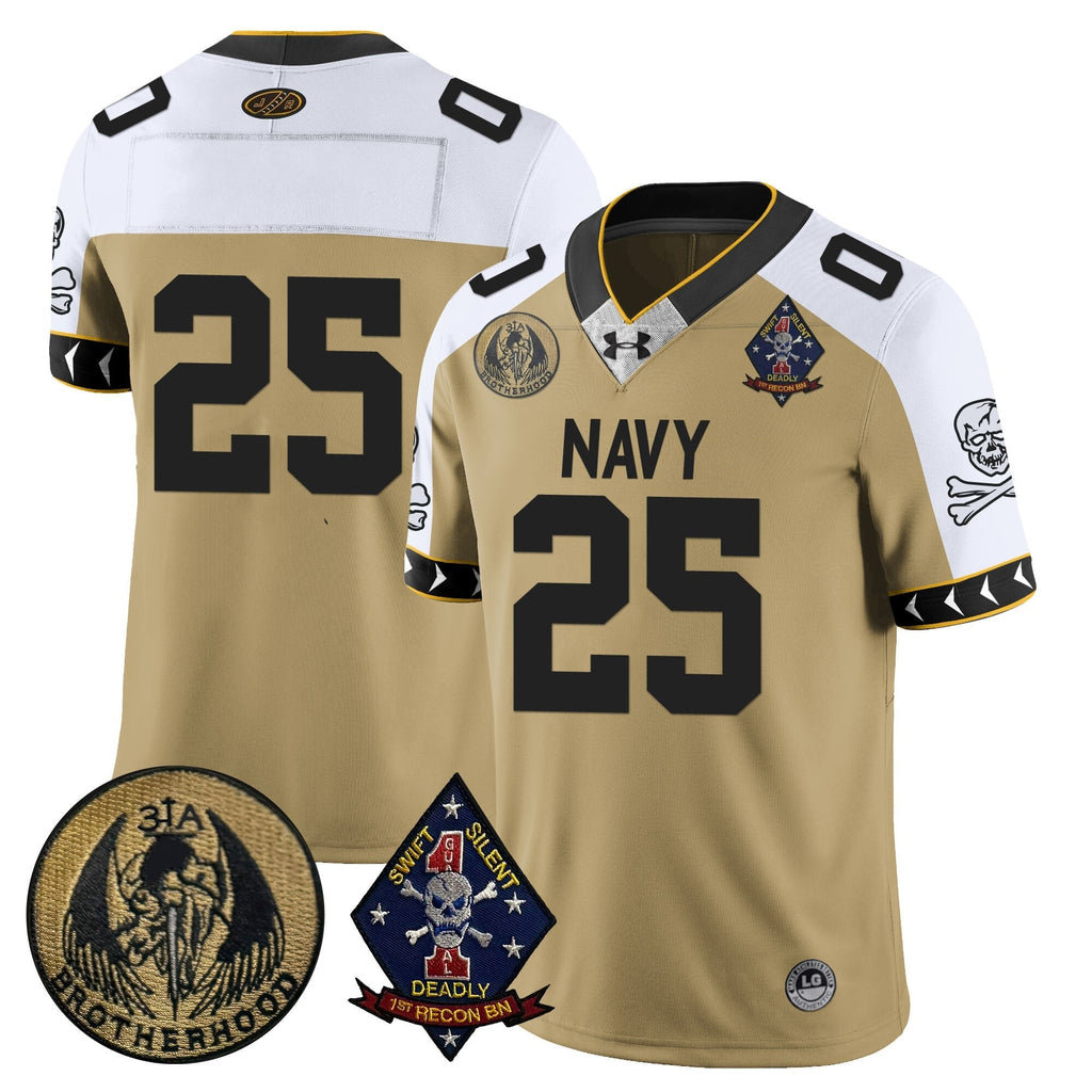 Men Navy Midshipmen Lacrosse Jolly Rogers Vapor Limited Jersey - All Stitched