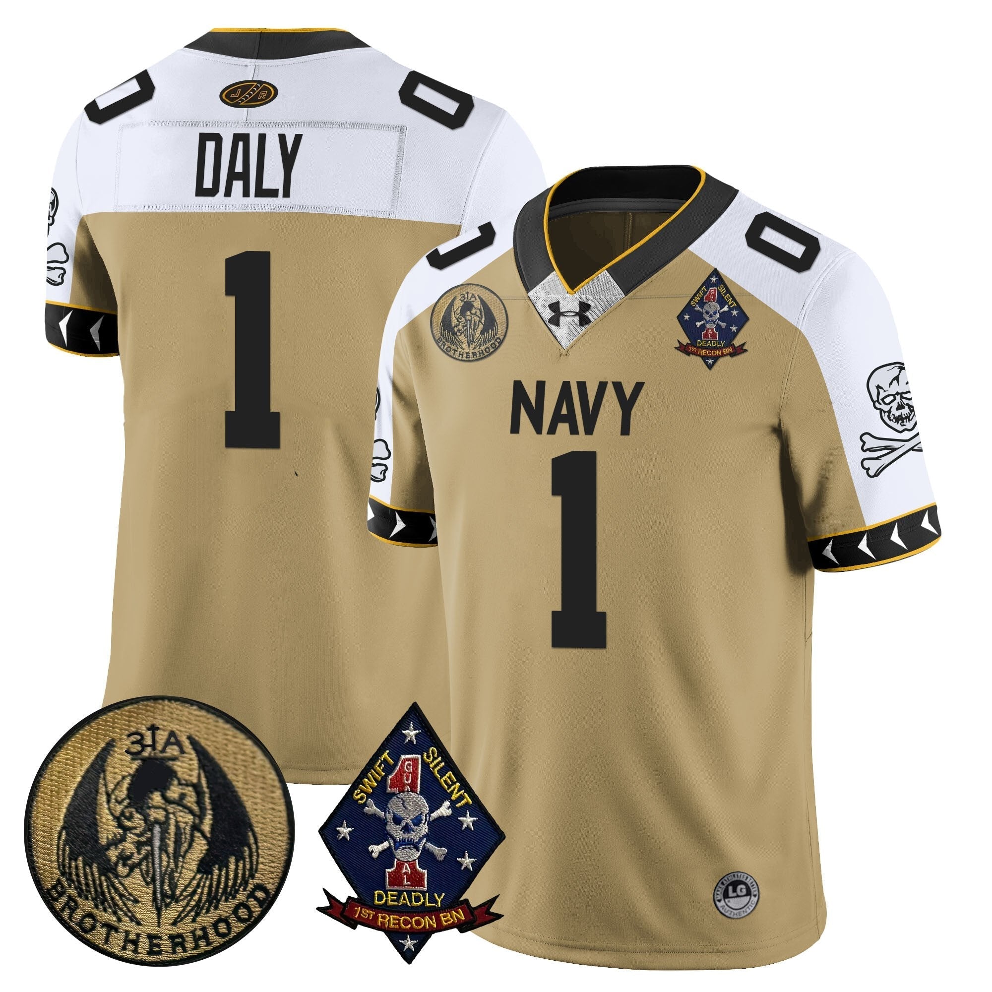 Men Navy Midshipmen Lacrosse Jolly Rogers Vapor Limited Jersey - All Stitched