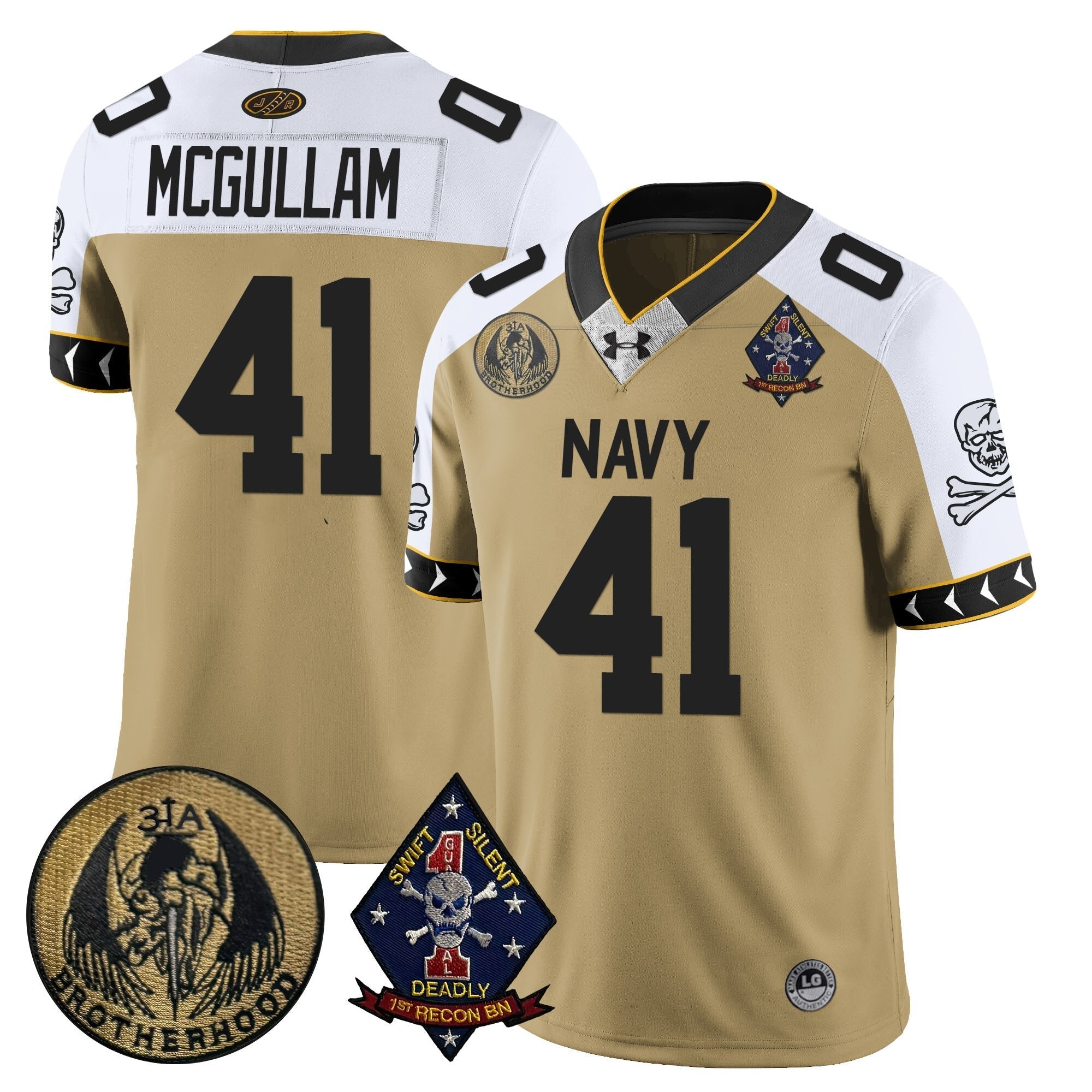 Men Navy Midshipmen Lacrosse Jolly Rogers Vapor Limited Jersey - All Stitched
