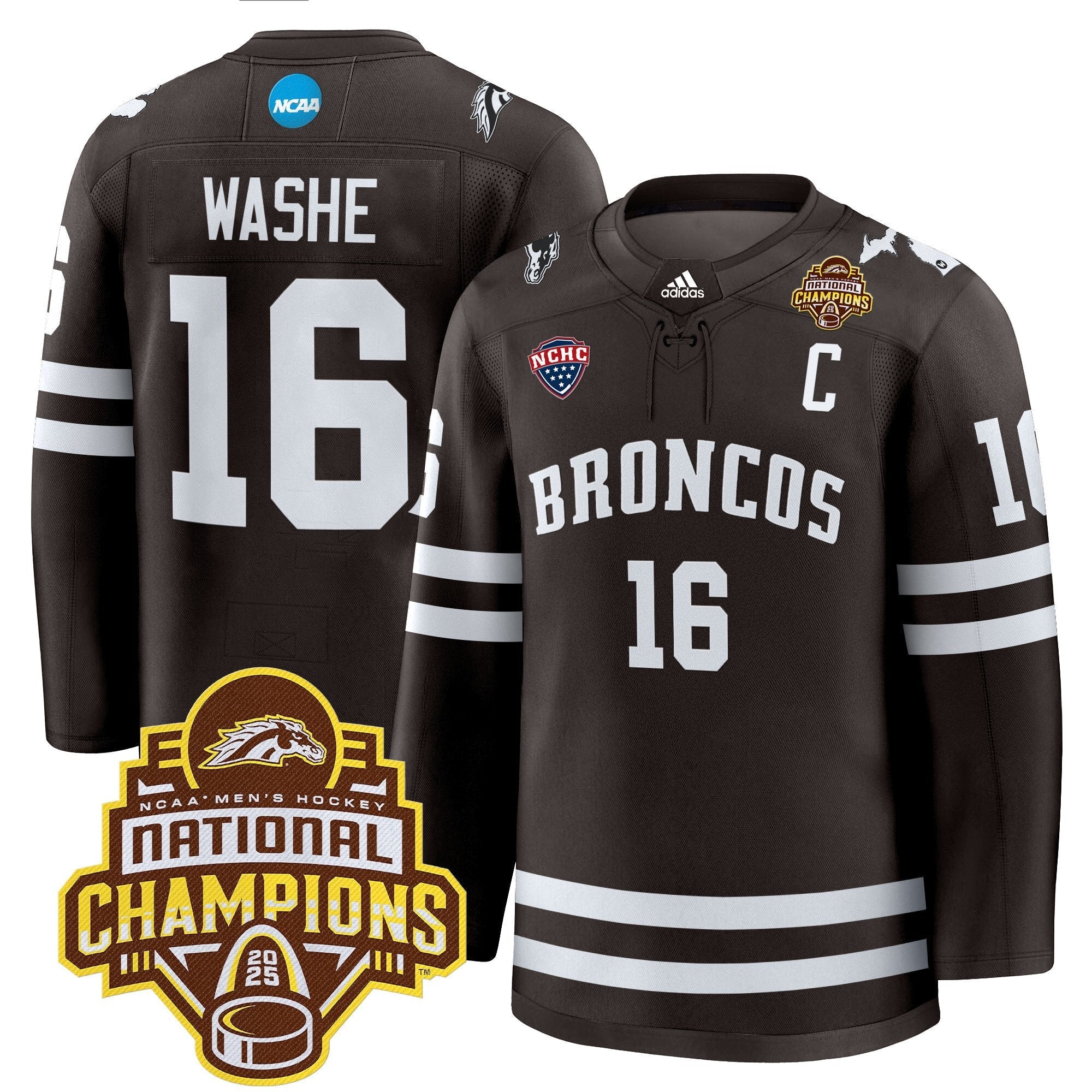 Men Western Michigan Broncos 2025 National Champions Patch Premium Jersey - All Stitched
