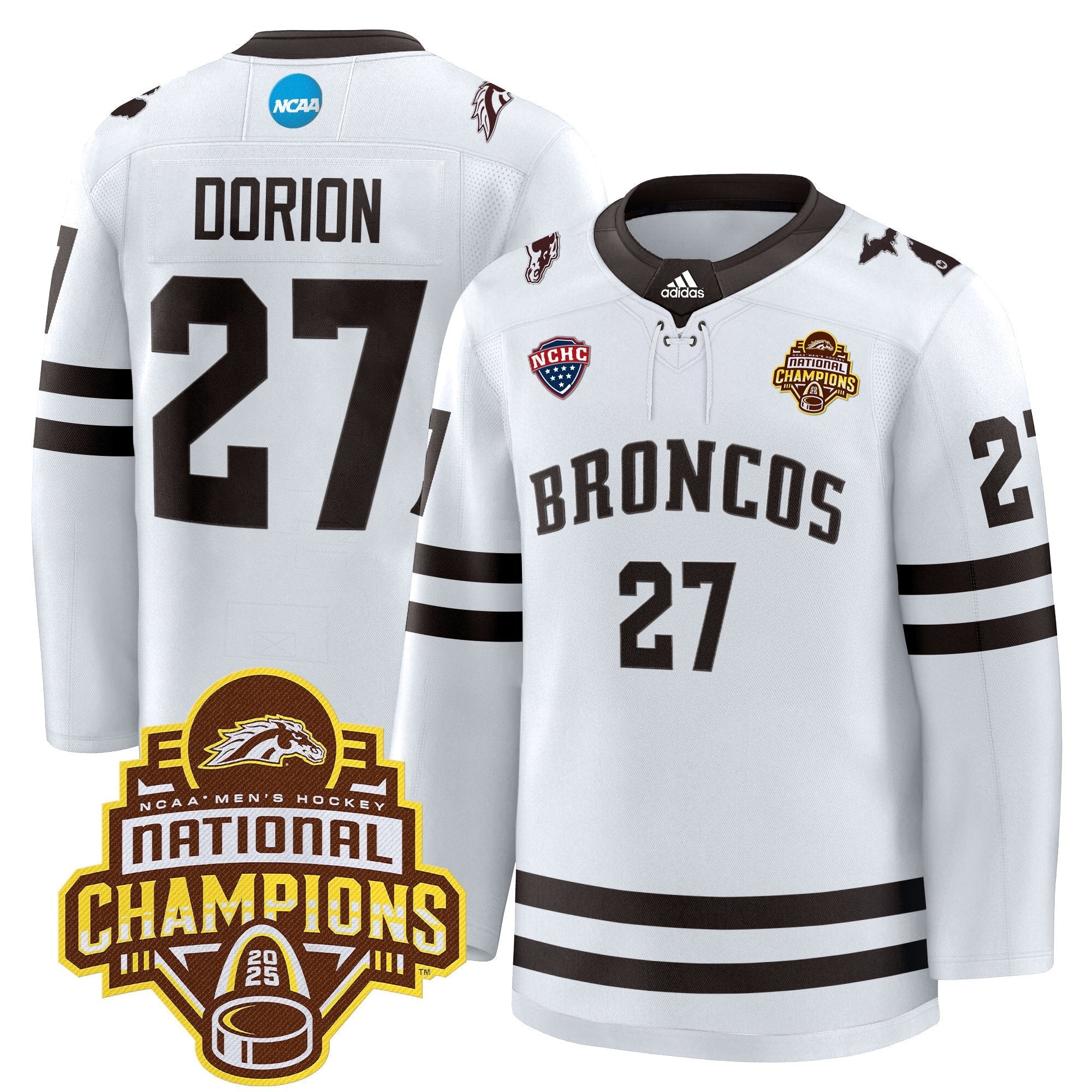 Men Western Michigan Broncos 2025 National Champions Patch Premium Jersey - All Stitched