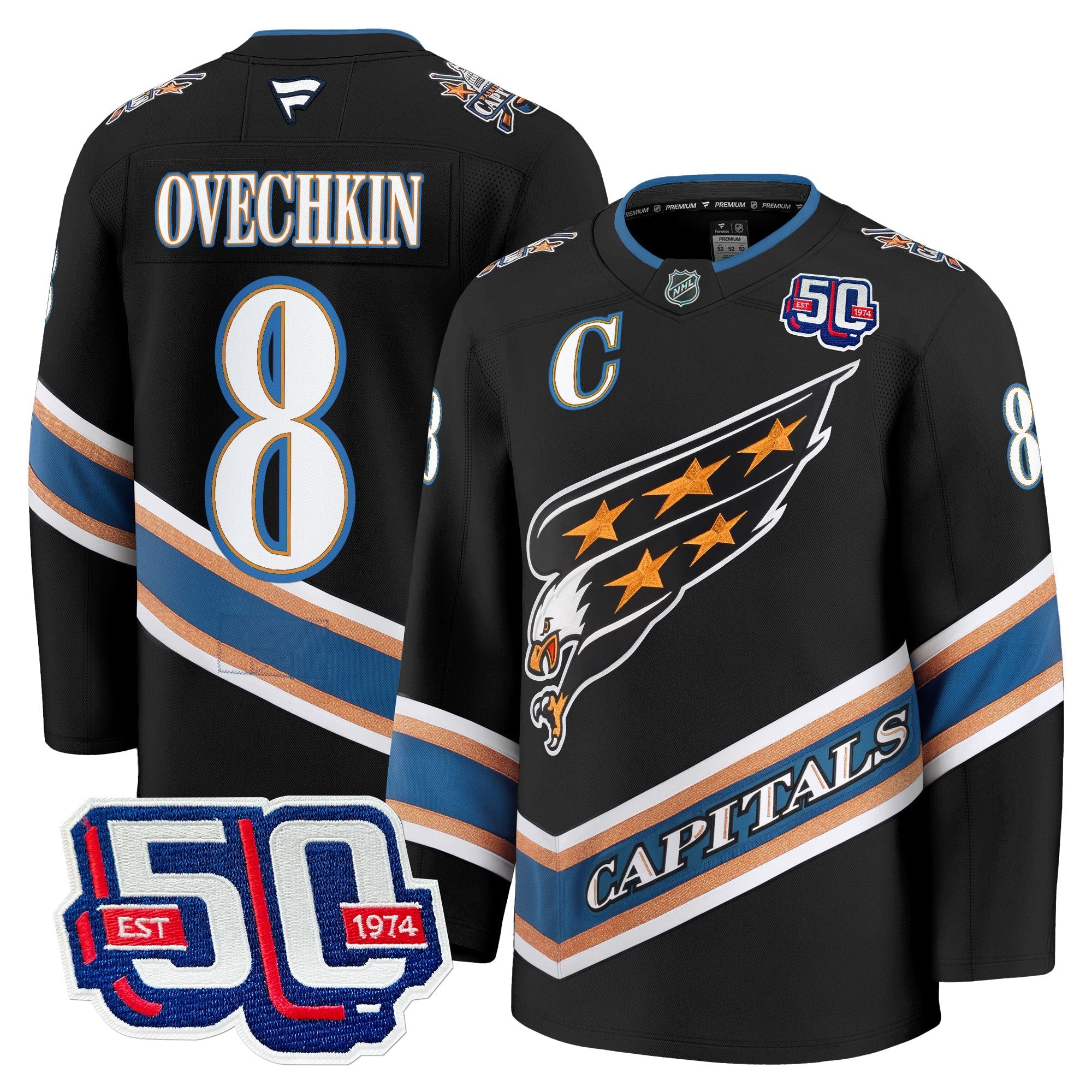 Men Washington Capitals Screaming Eagle Jersey Collection (1995-2024) - All Stitched