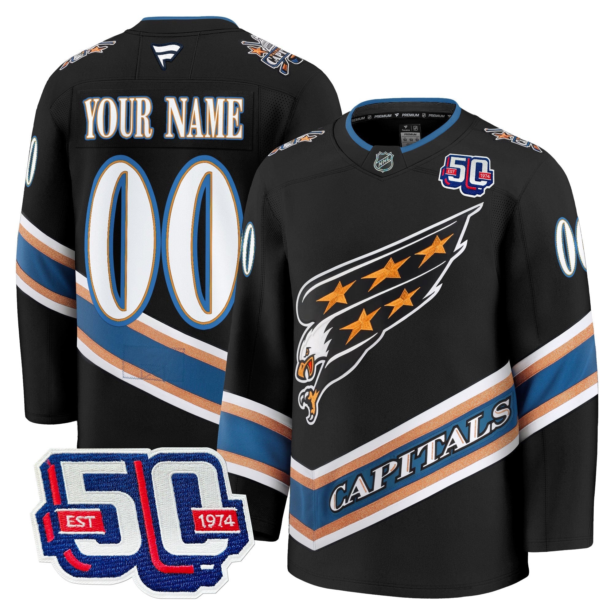 Washington Capitals Screaming Eagle Custom Jersey Collection (1995-2024) - All Stitched