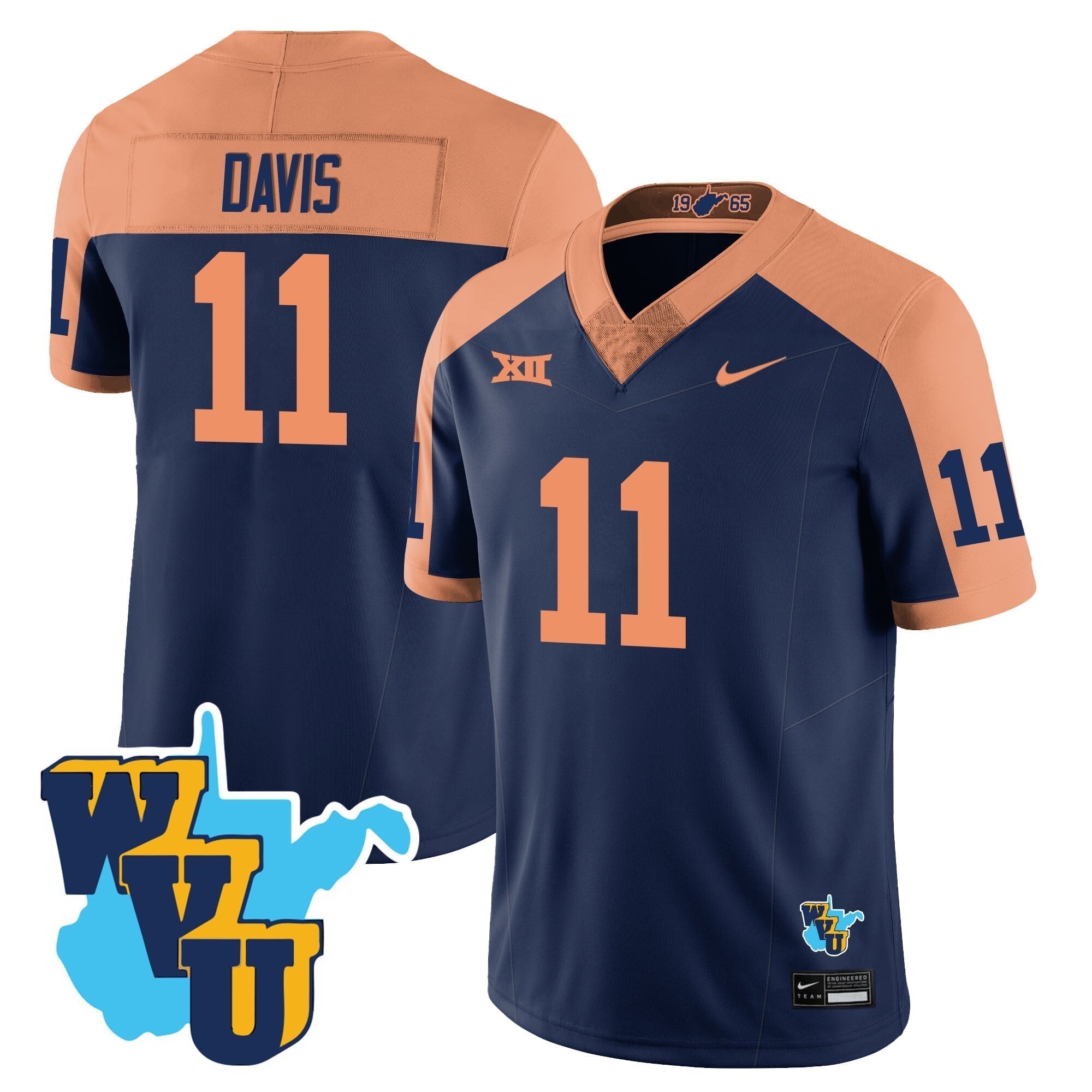 Men West Virginia Mountaineers 1965-2025 Throwback Jersey - All Stitched