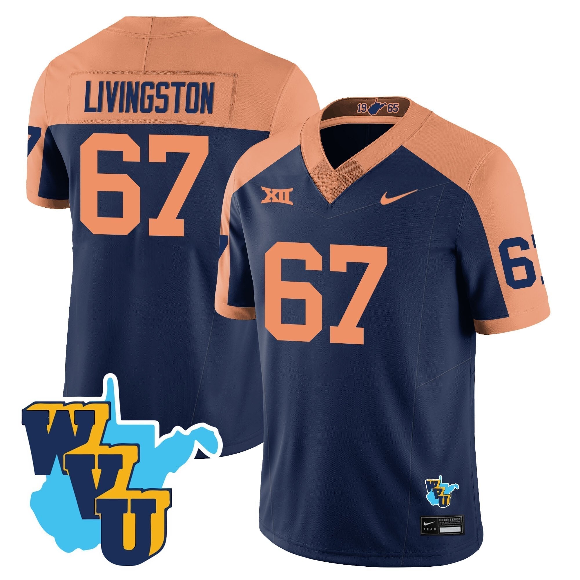 Men West Virginia Mountaineers 1965-2025 Throwback Jersey - All Stitched