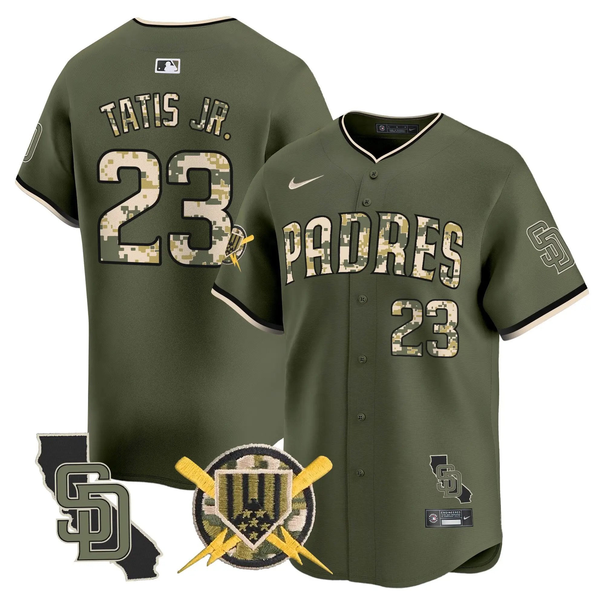 Men Padres Armed Forces Day Vapor Premier Limited Jersey - All Stitched