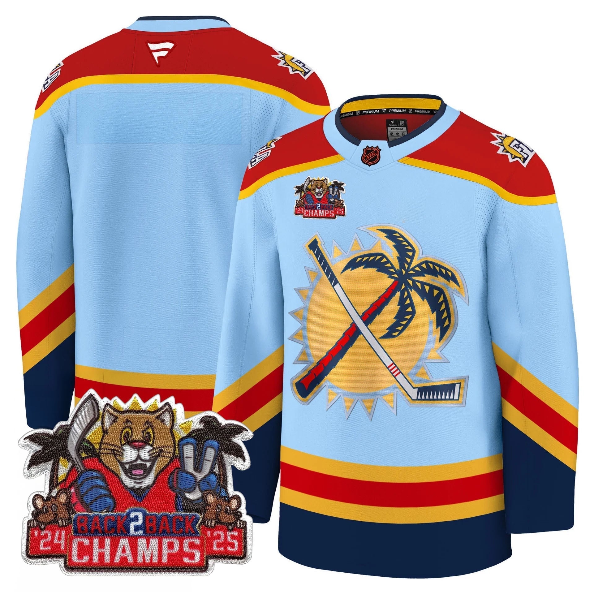 Florida Panthers 2025 Stanley Cup B2B Champions Jersey - All Stitched