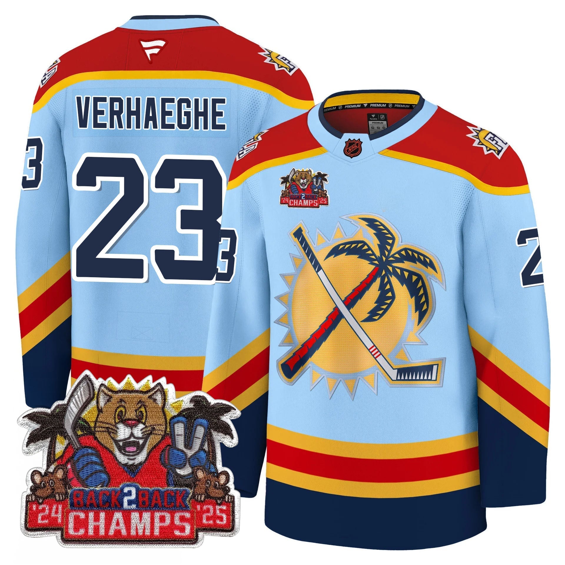 Florida Panthers 2025 Stanley Cup B2B Champions Jersey - All Stitched