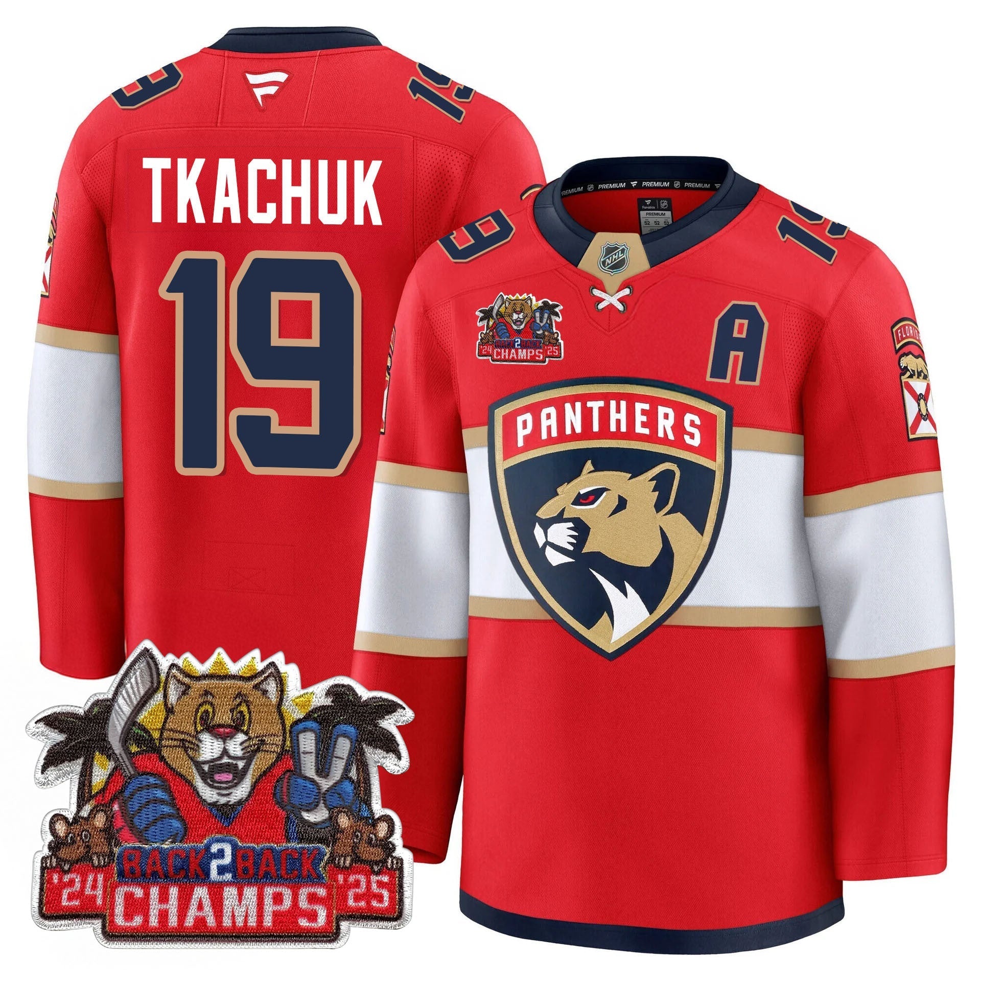 Florida Panthers 2025 Stanley Cup B2B Champions Jersey - All Stitched