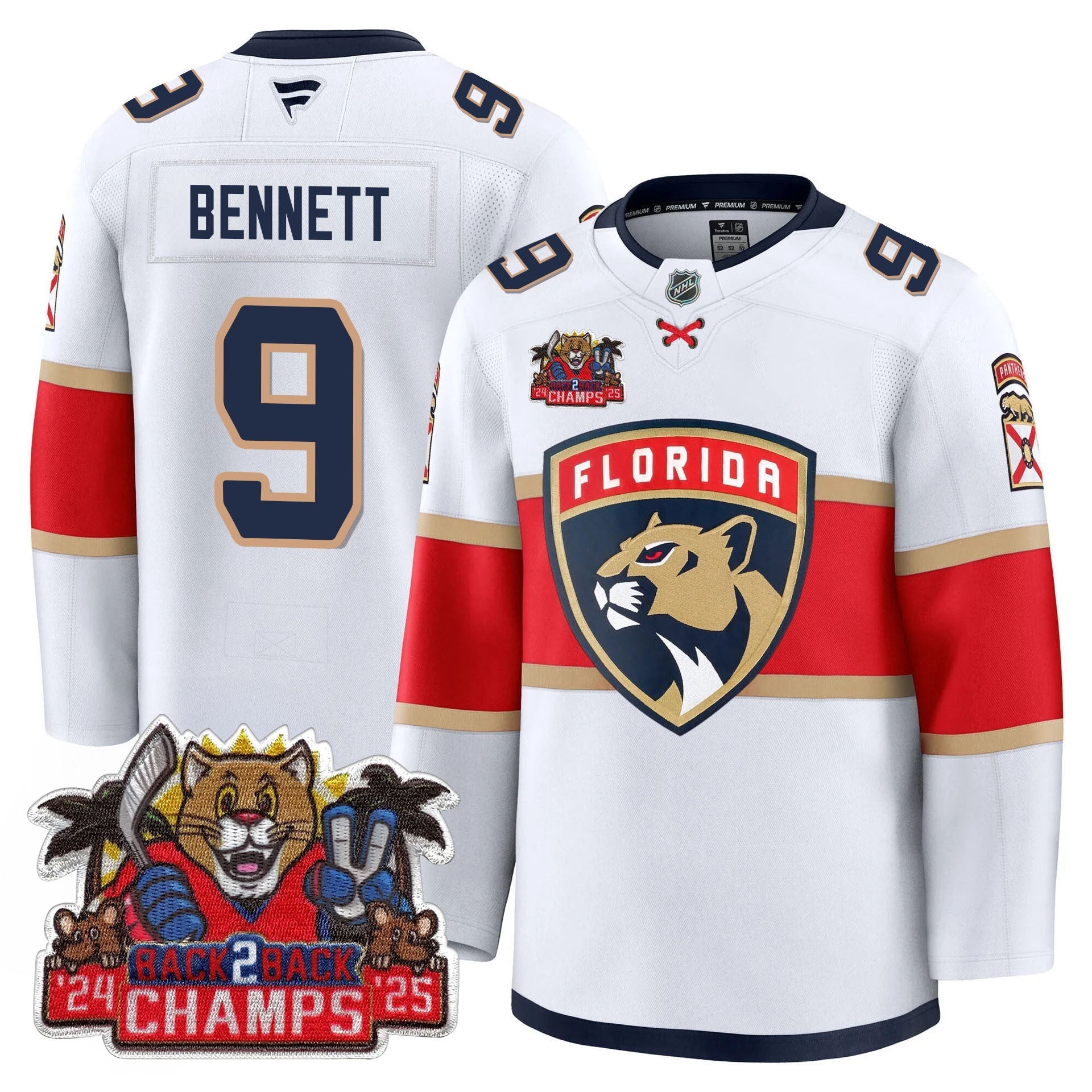Florida Panthers 2025 Stanley Cup B2B Champions Jersey - All Stitched