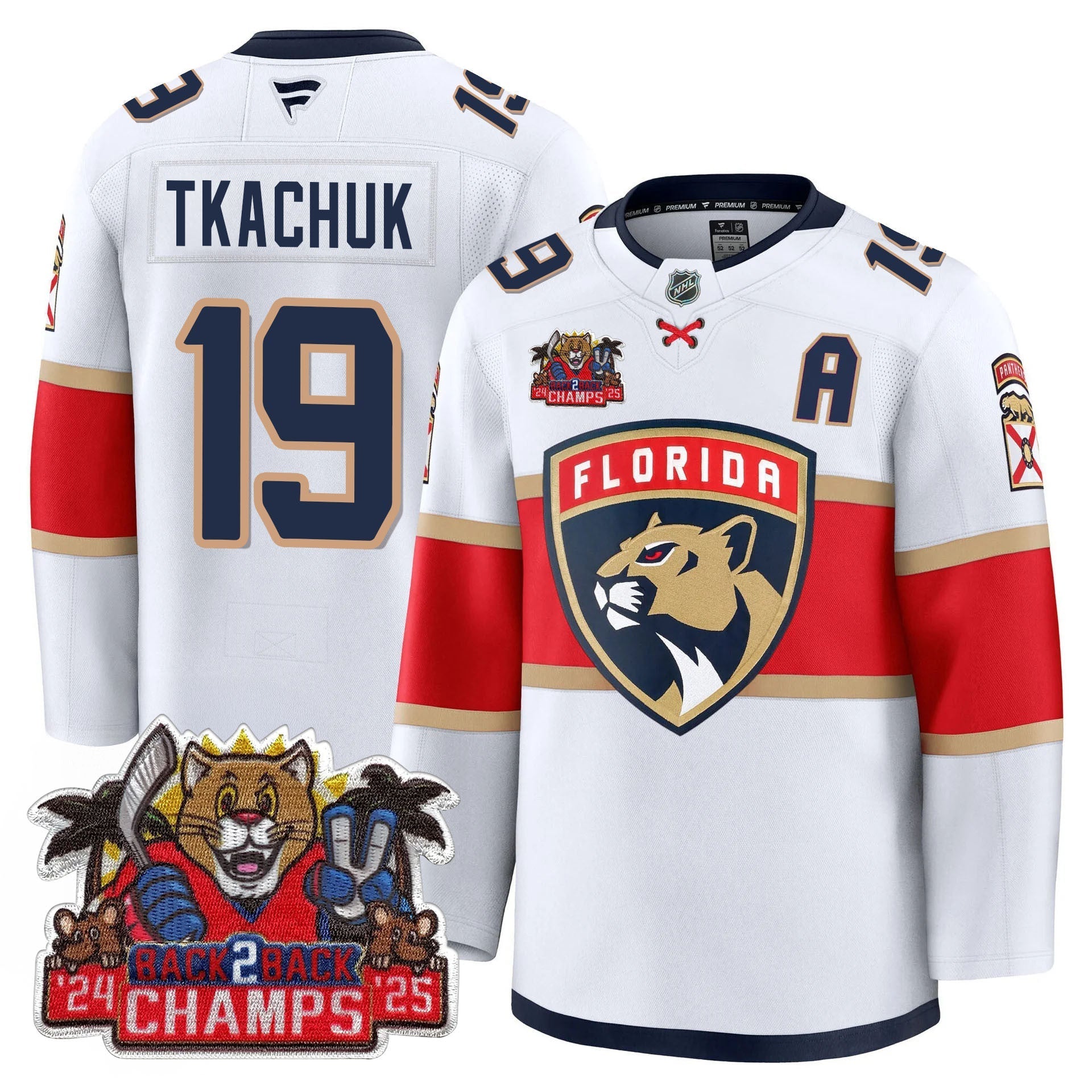 Florida Panthers 2025 Stanley Cup B2B Champions Jersey - All Stitched
