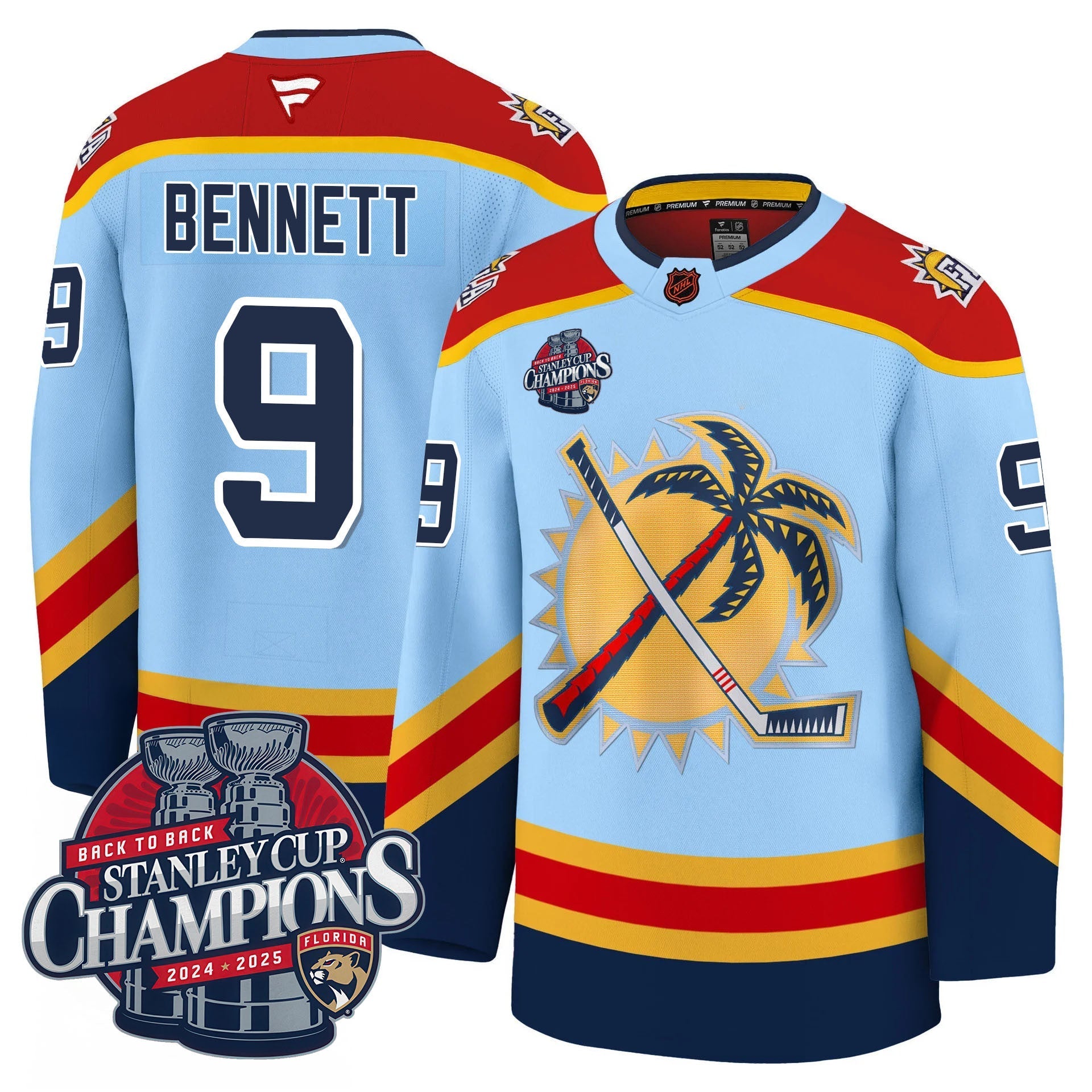 Florida Panthers 2025 Stanley Cup B2B Champions Jersey N1 - All Stitched