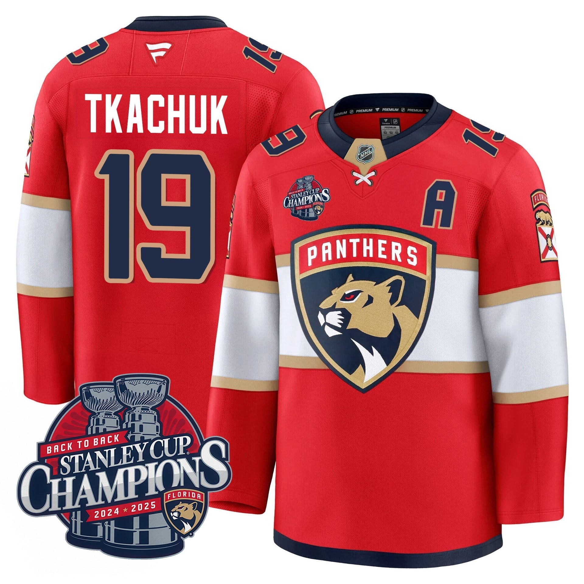 Florida Panthers 2025 Stanley Cup B2B Champions Jersey N1 - All Stitched