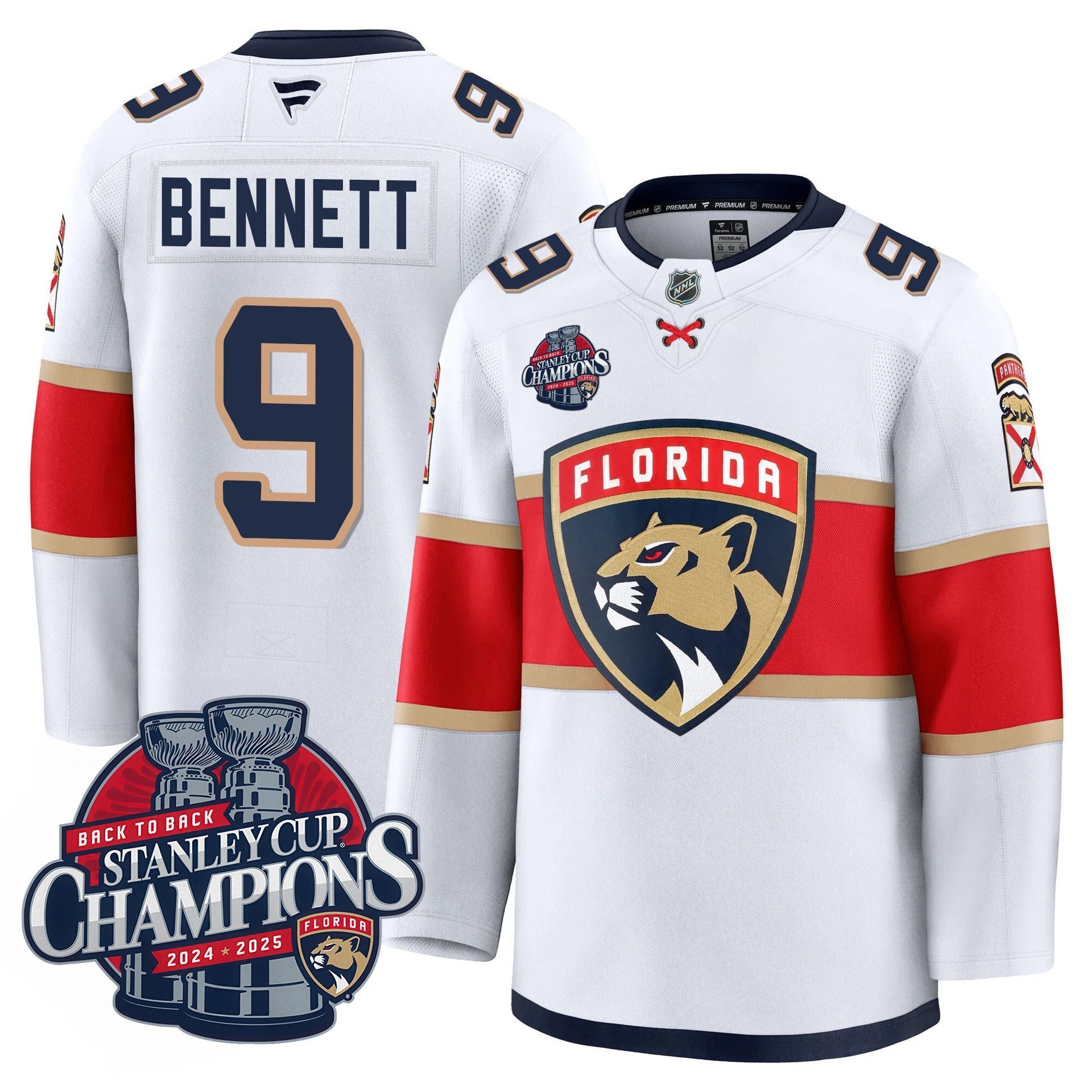 Florida Panthers 2025 Stanley Cup B2B Champions Jersey N1 - All Stitched