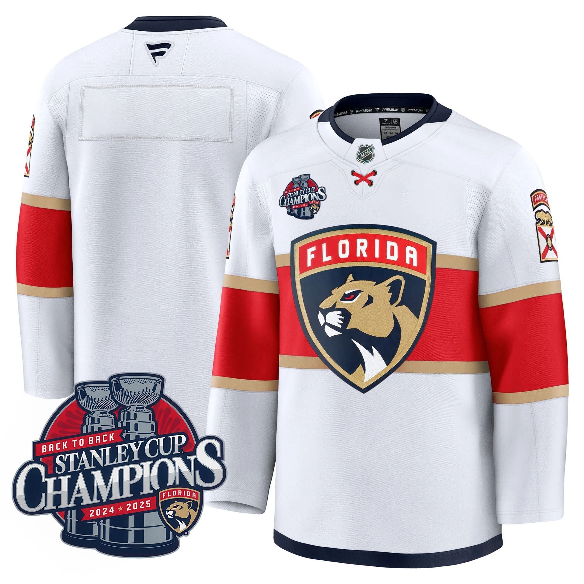 Florida Panthers 2025 Stanley Cup B2B Champions Jersey N1 - All Stitched