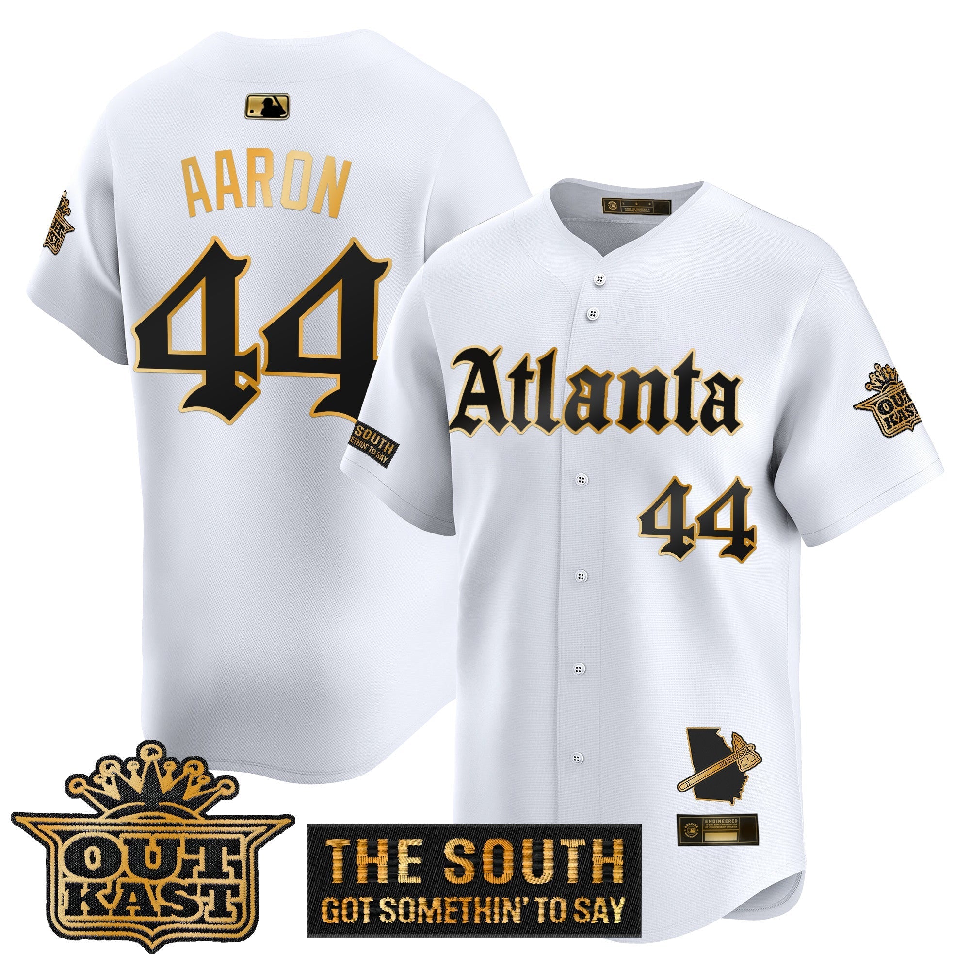 Atlanta Braves 'Gothic South x Outkast Edition' Gold Vapor Premier Limited Jersey - All Stitched