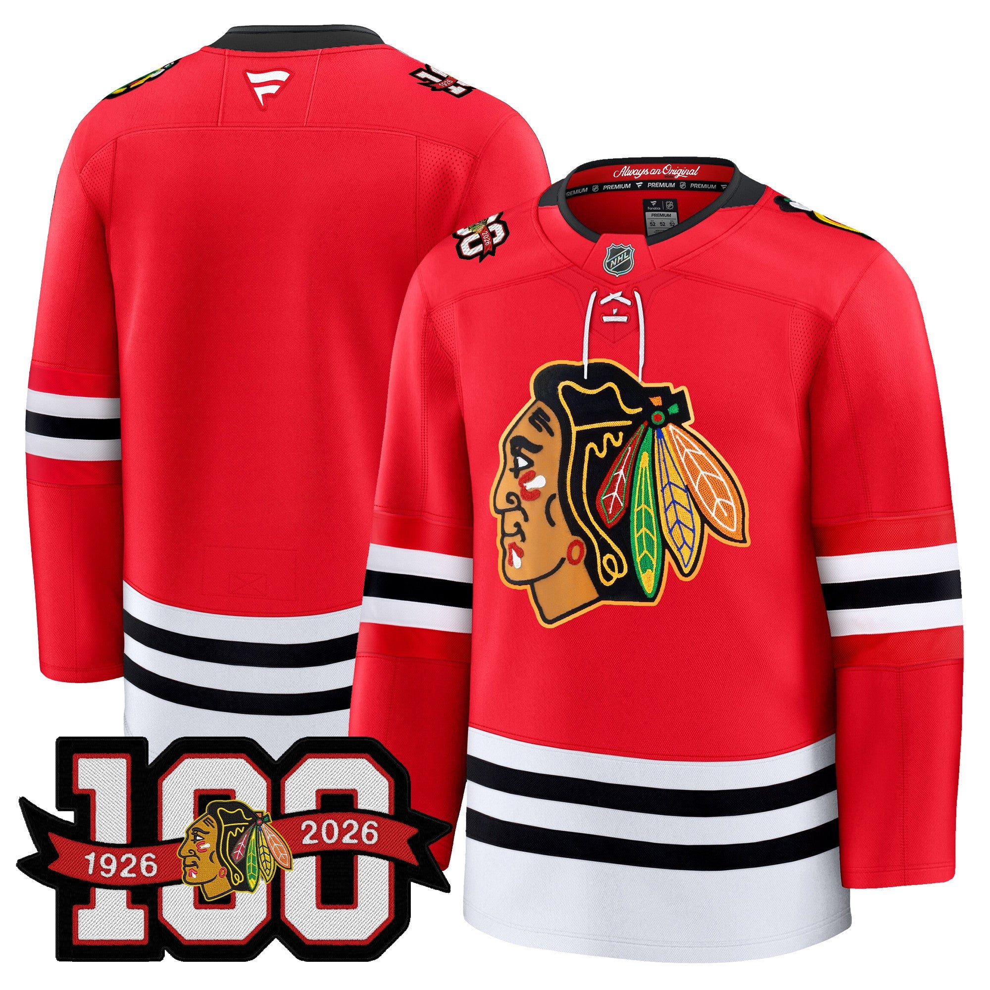 Chicago Blackhawks 100th Anniversary Premium Jersey - All Stitched