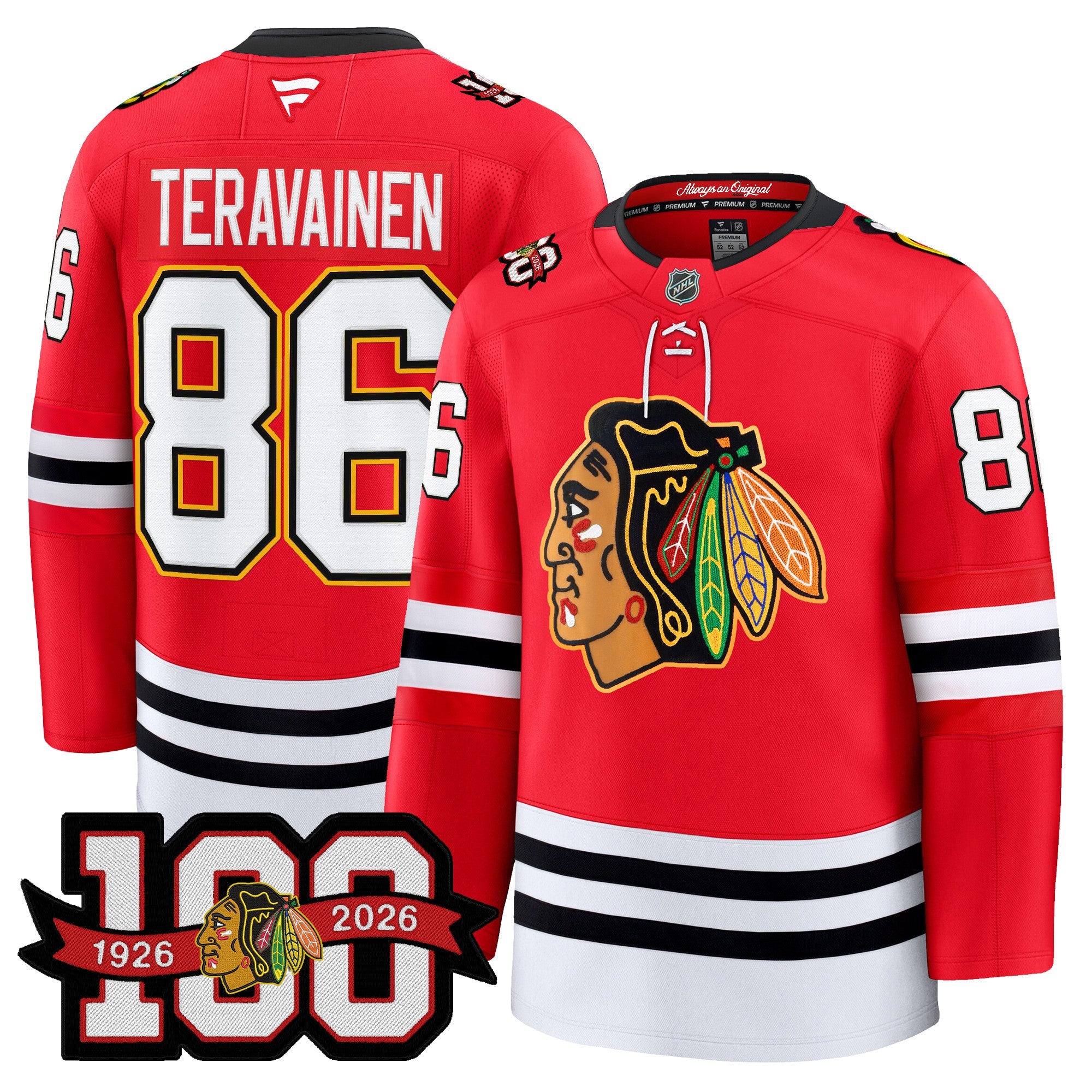 Chicago Blackhawks 100th Anniversary Premium Jersey - All Stitched