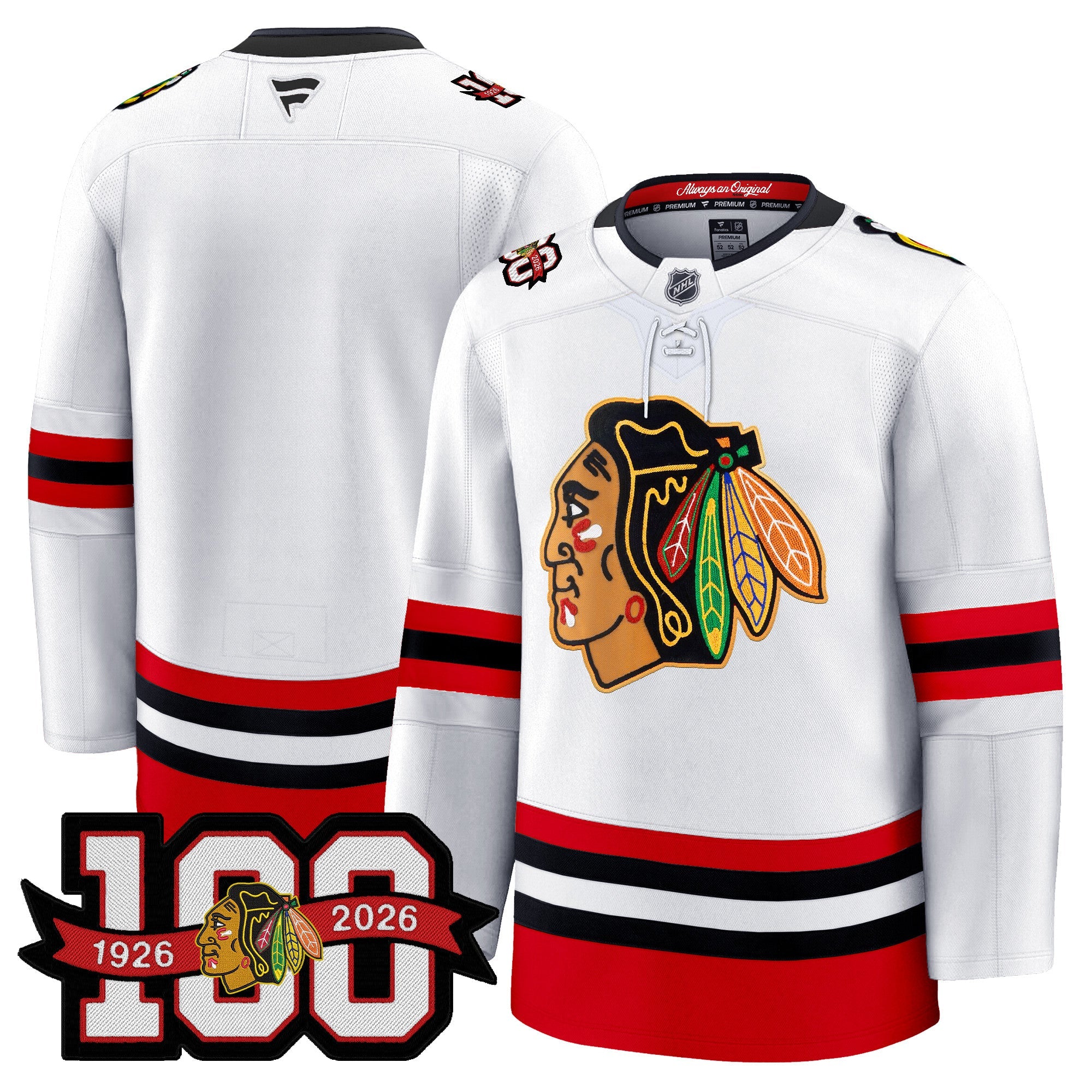Chicago Blackhawks 100th Anniversary Premium Jersey - All Stitched