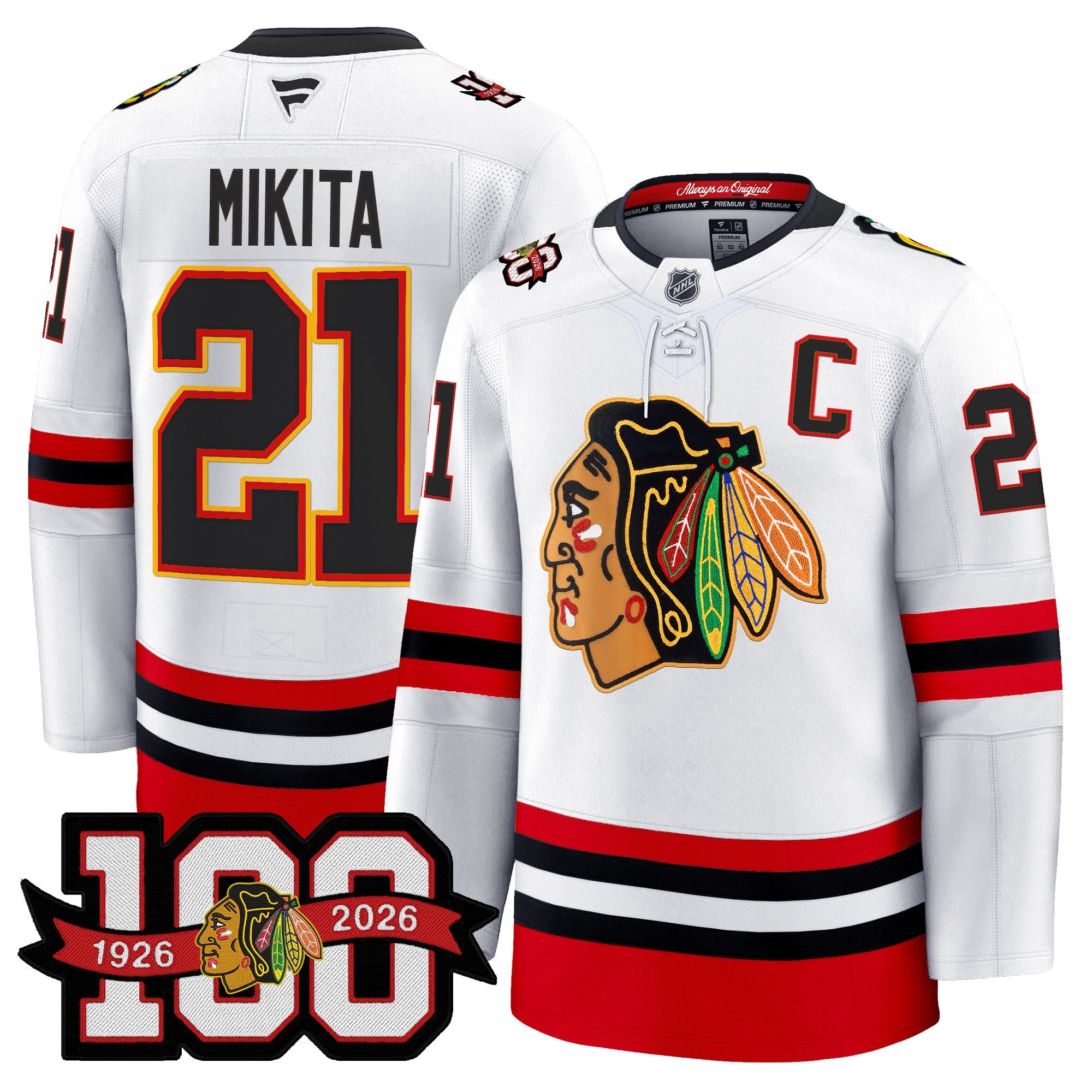 Chicago Blackhawks 100th Anniversary Premium Jersey - All Stitched