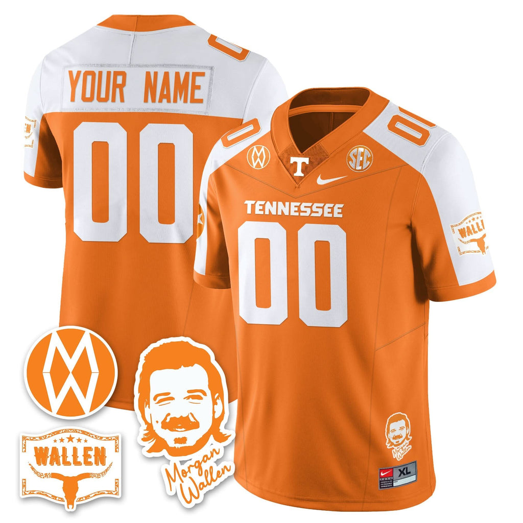 Custom Tennessee Volunteers Jersey Name, Number Morgan Wallen 2025 All Stitched