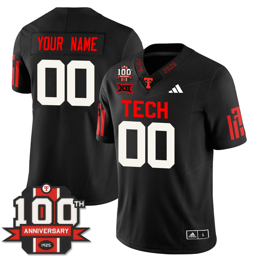 Texas Tech Football 100th Anniversary Jersey - All Stitched