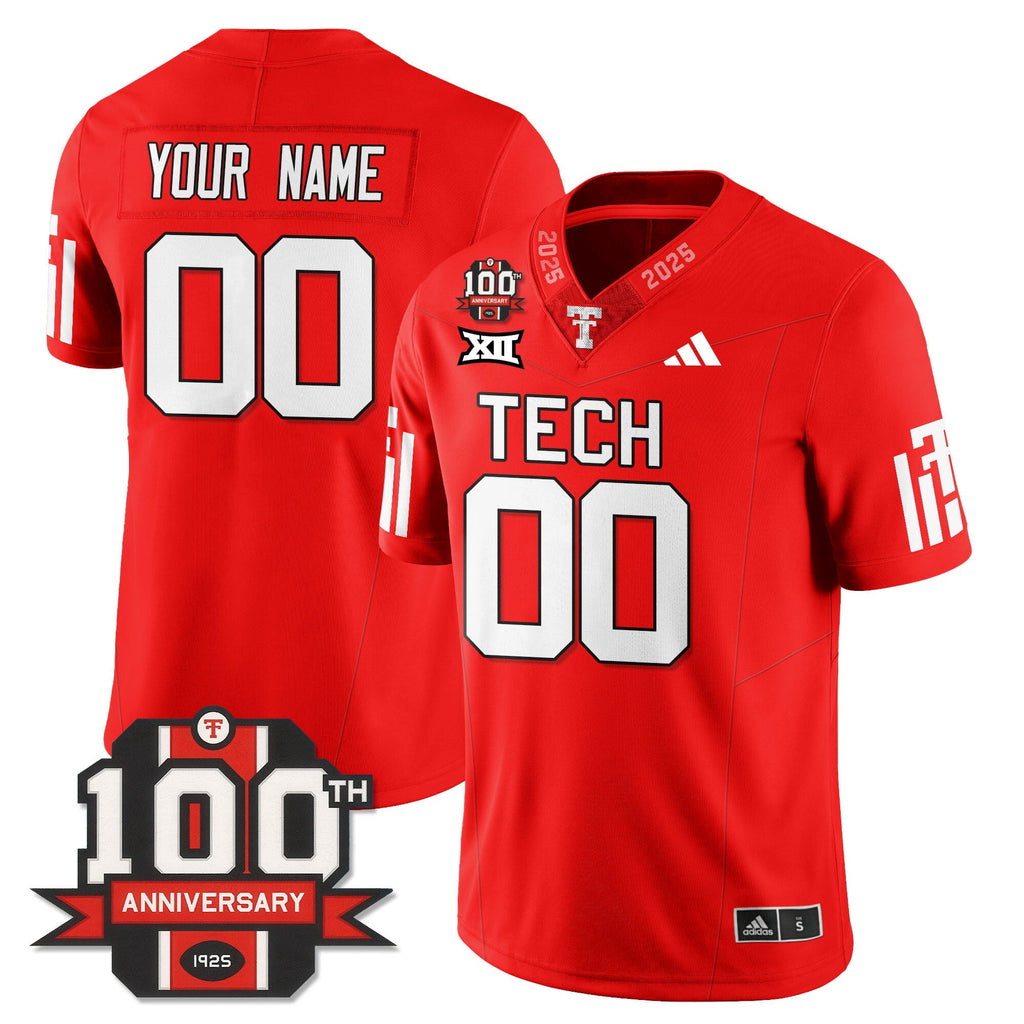 Texas Tech Football 100th Anniversary Jersey - All Stitched