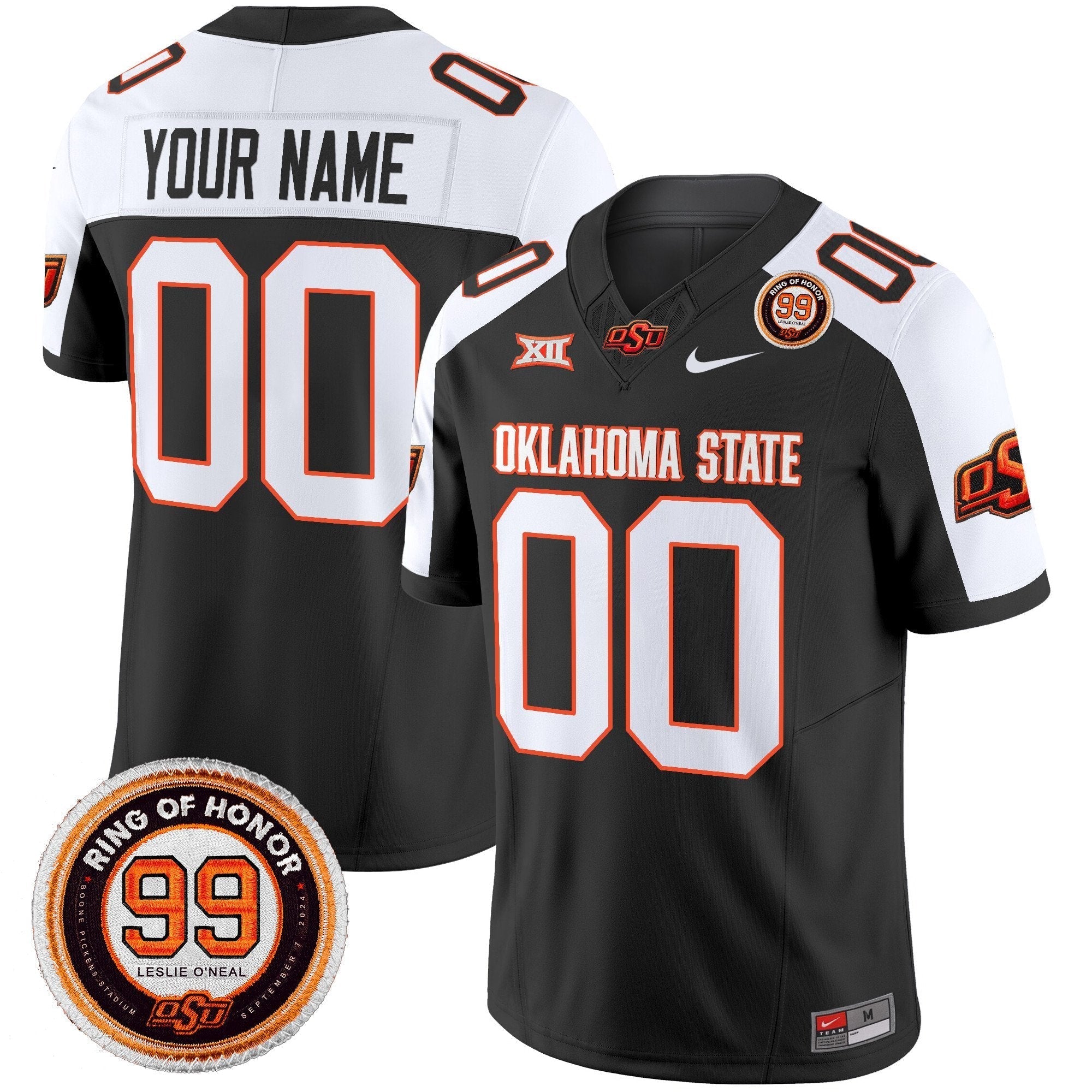 Custom Oklahoma State Cowboys Jersey Leslie O'neal Patch 2025 Stitched All Colors