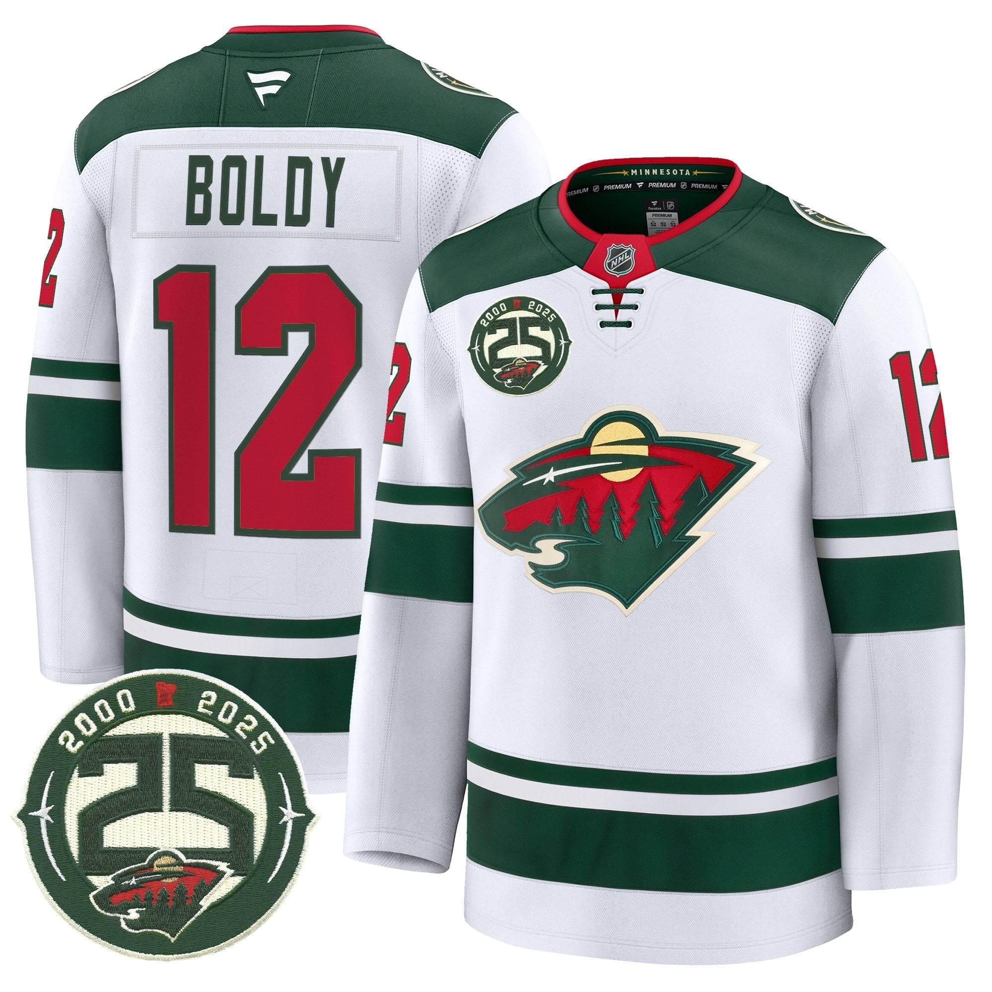 Minnesota Wild 25th Anniversary Patch Premium Jersey - All Stitched