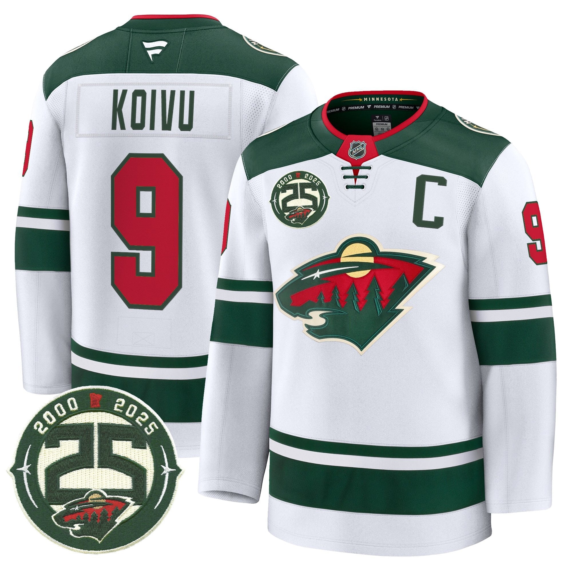 Minnesota Wild 25th Anniversary Patch Premium Jersey - All Stitched