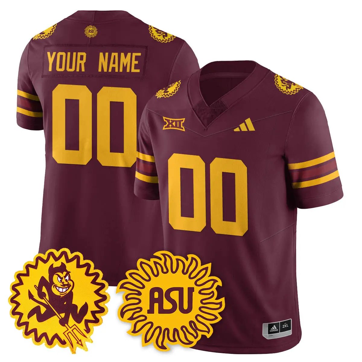 Arizona State Sun Devils 1975 Throwback Custom Uniform Football Stitched