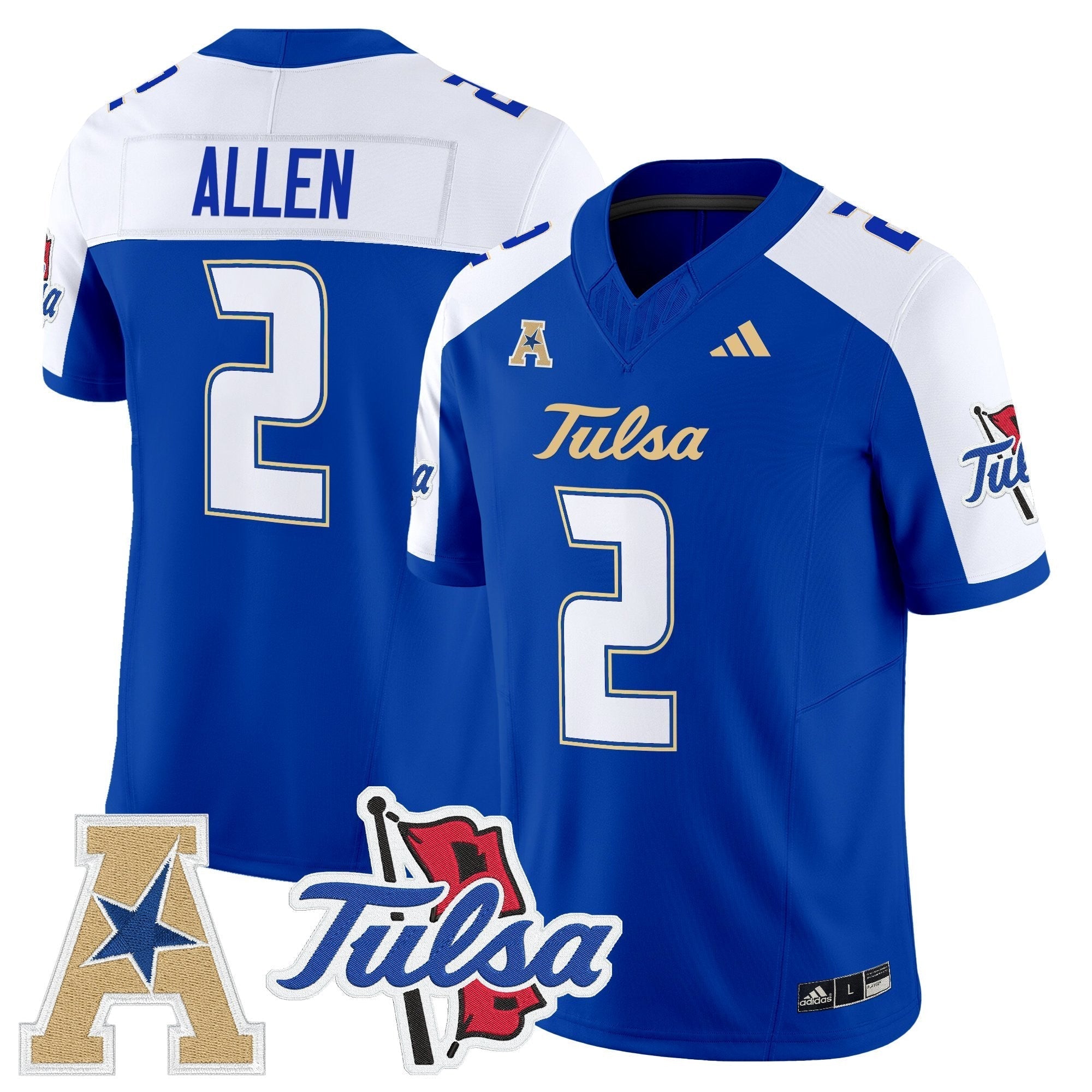 Tulsa Golden Hurricane 2025 Vapor Limited Jersey - All Stitched