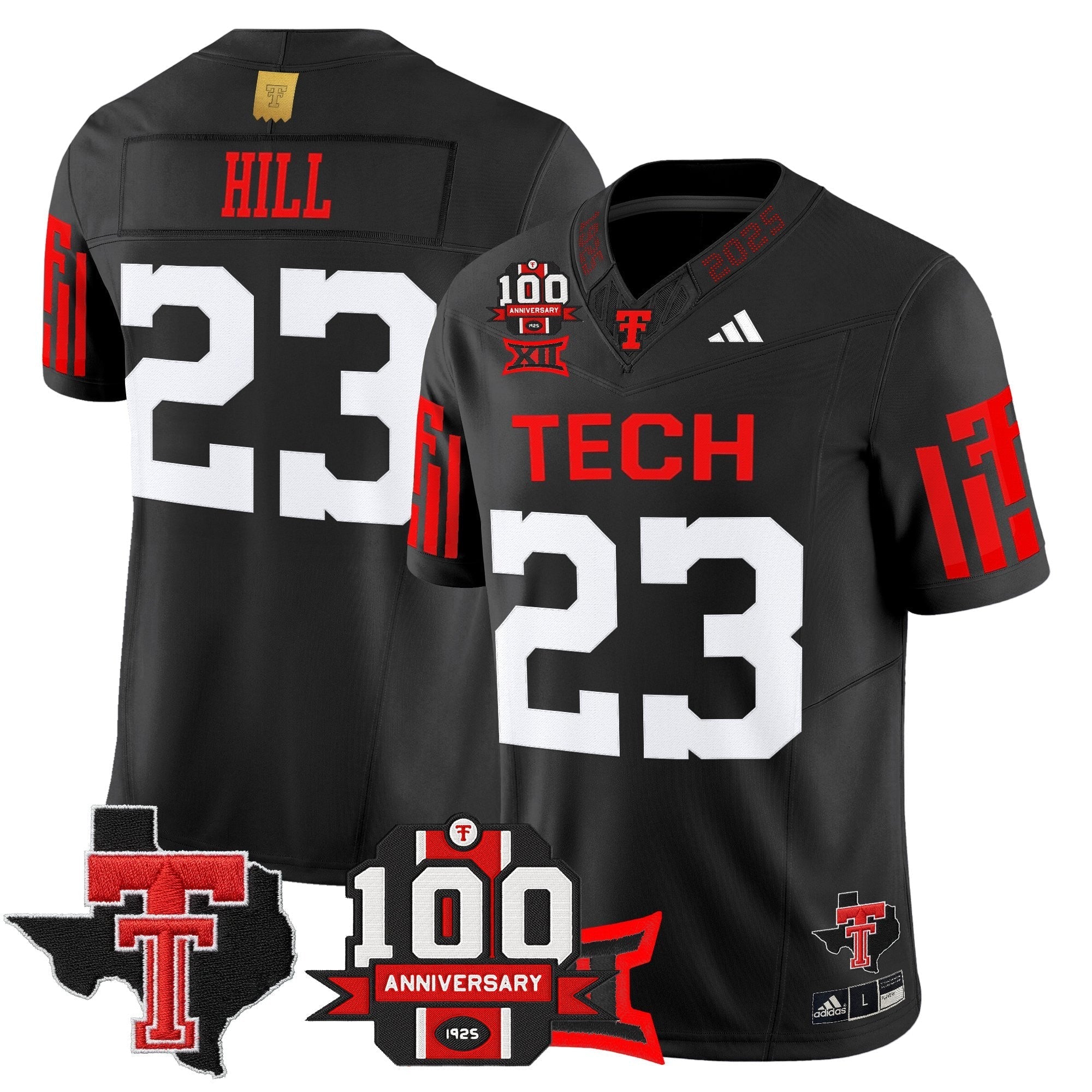 Texas Tech Red Raiders 2025 Vapor Limited Jersey - 100th Anniversary & Texas Patch - All Stitched