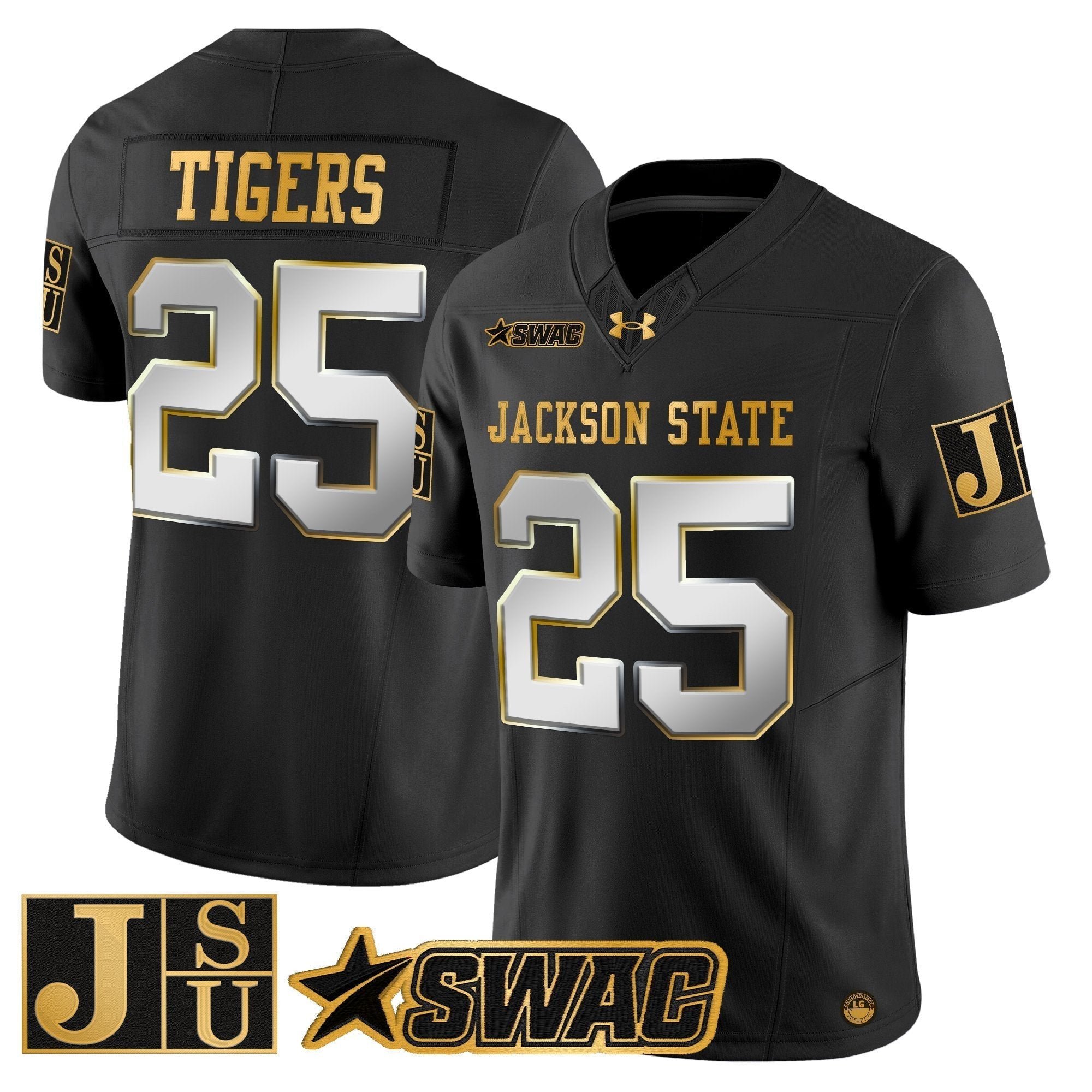 Jackson State Tigers 2025 Gold Vapor Limited Jersey - All Stitched